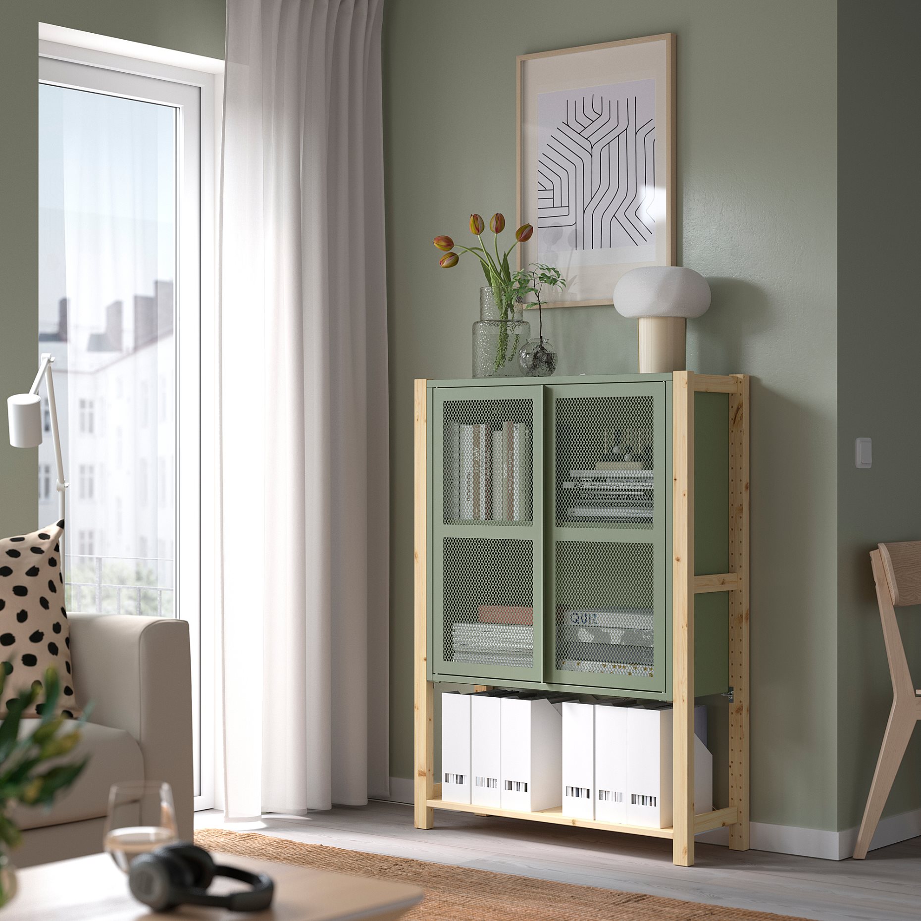 IVAR, cabinet with doors, 89x30x124 cm, 695.081.62