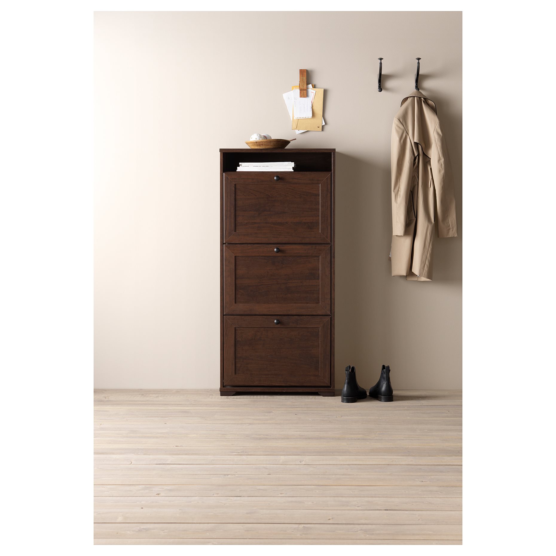 BRUSALI, shoe cabinet with 3 compartments, 702.676.04