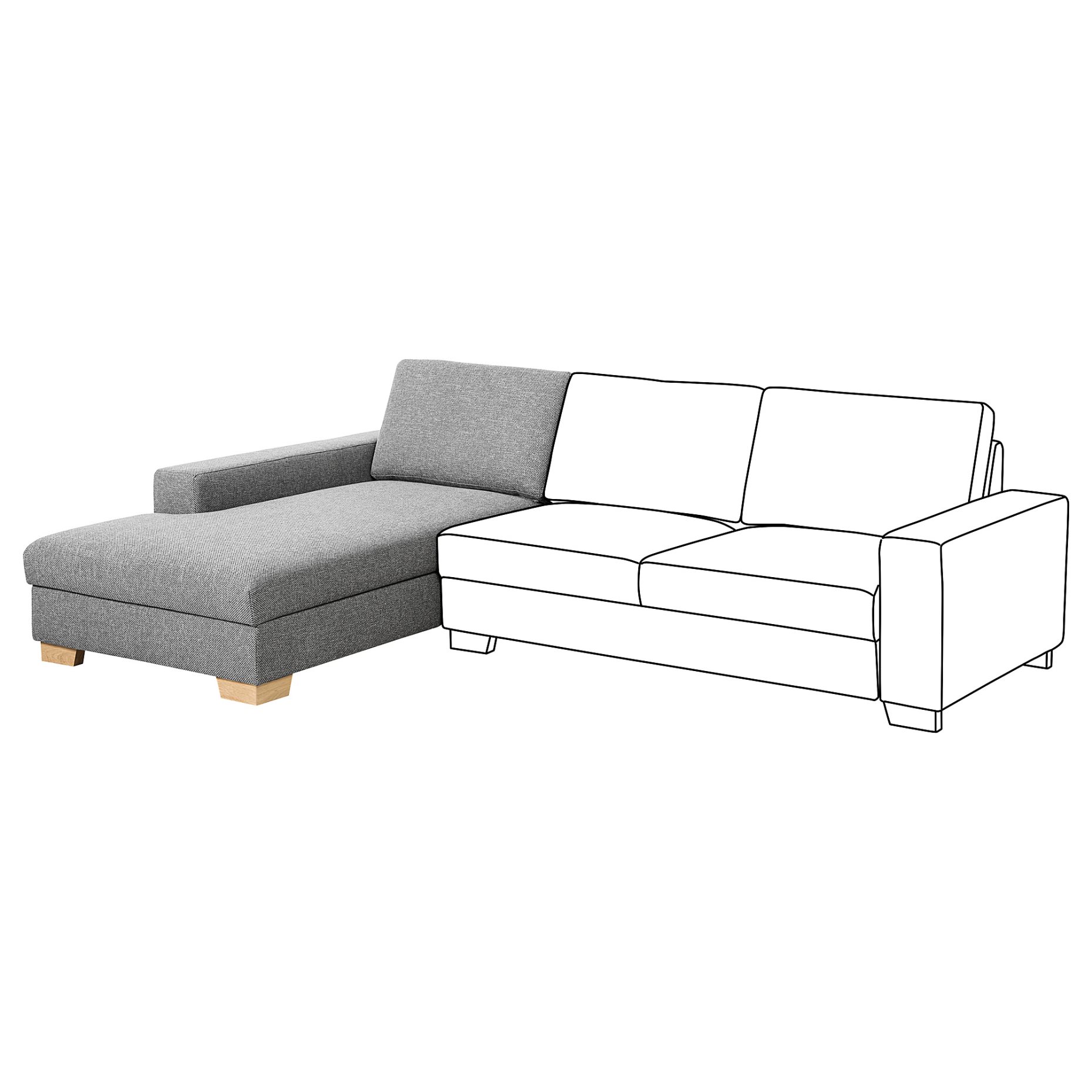 SÖRVALLEN, chaise longue section, left, 704.383.90