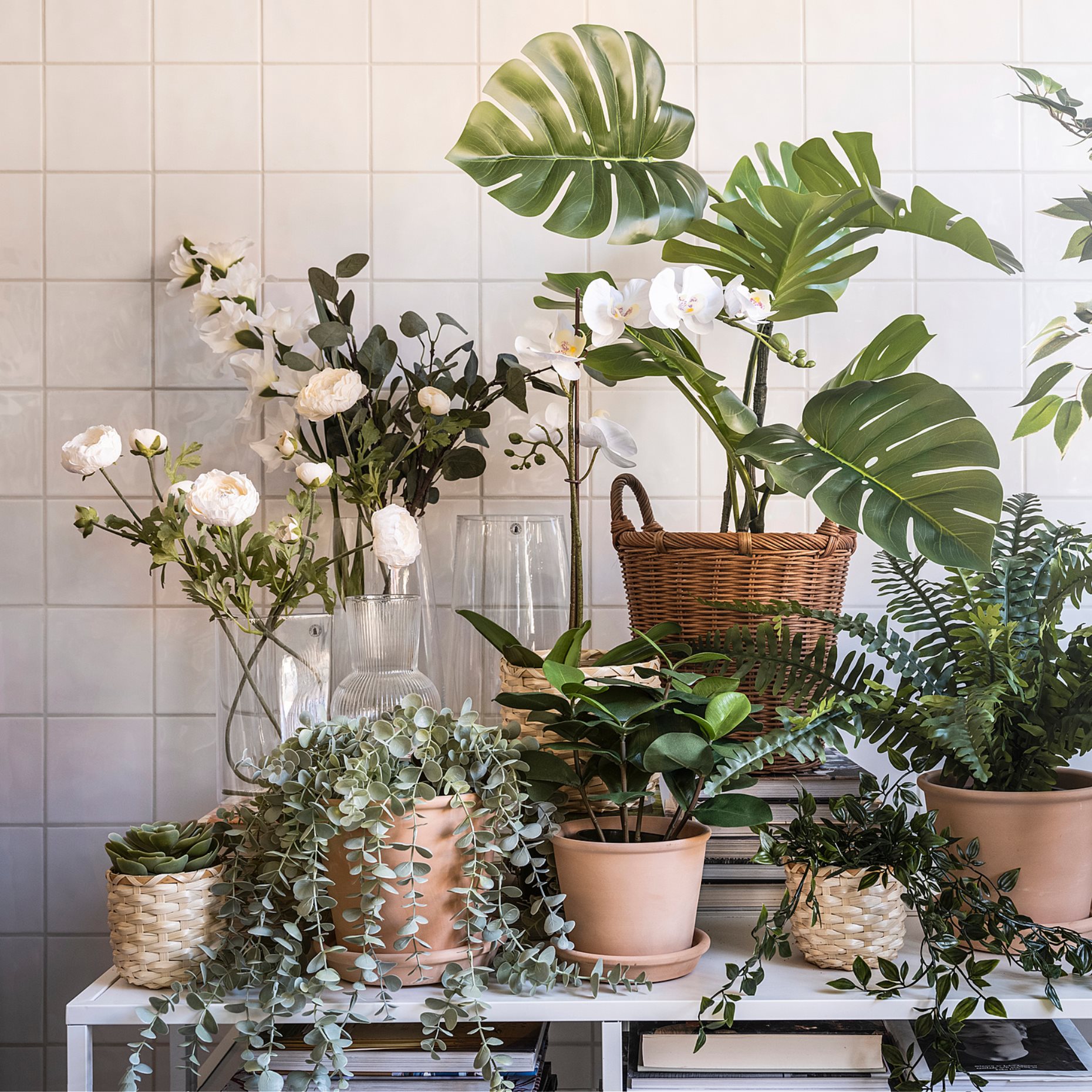 FEJKA, artificial potted plant  in/outdoor hanging/eucalyptus, 9 cm, 704.668.11