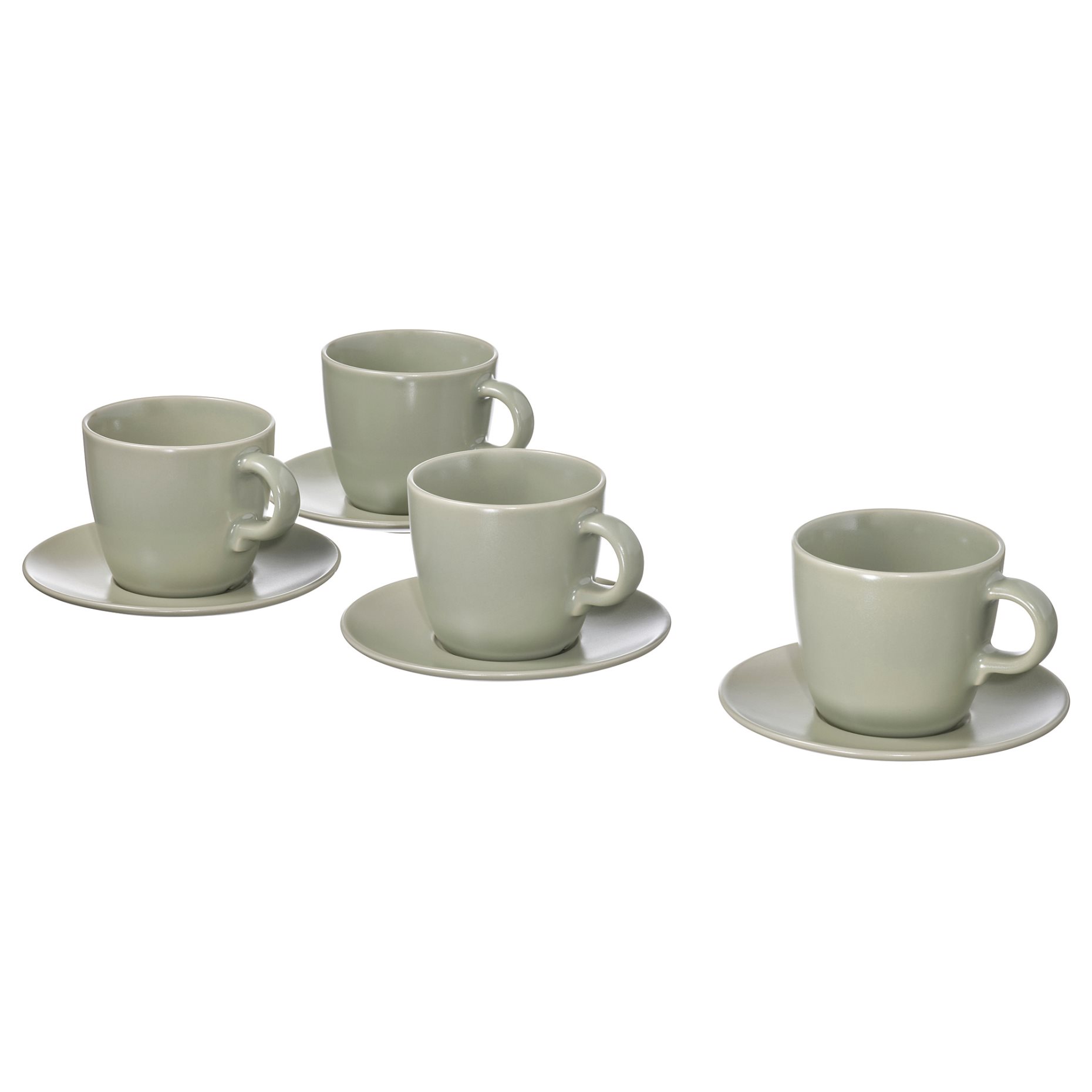 FÄRGKLAR, cup with saucer 4 pack, 25 cl, 704.781.59