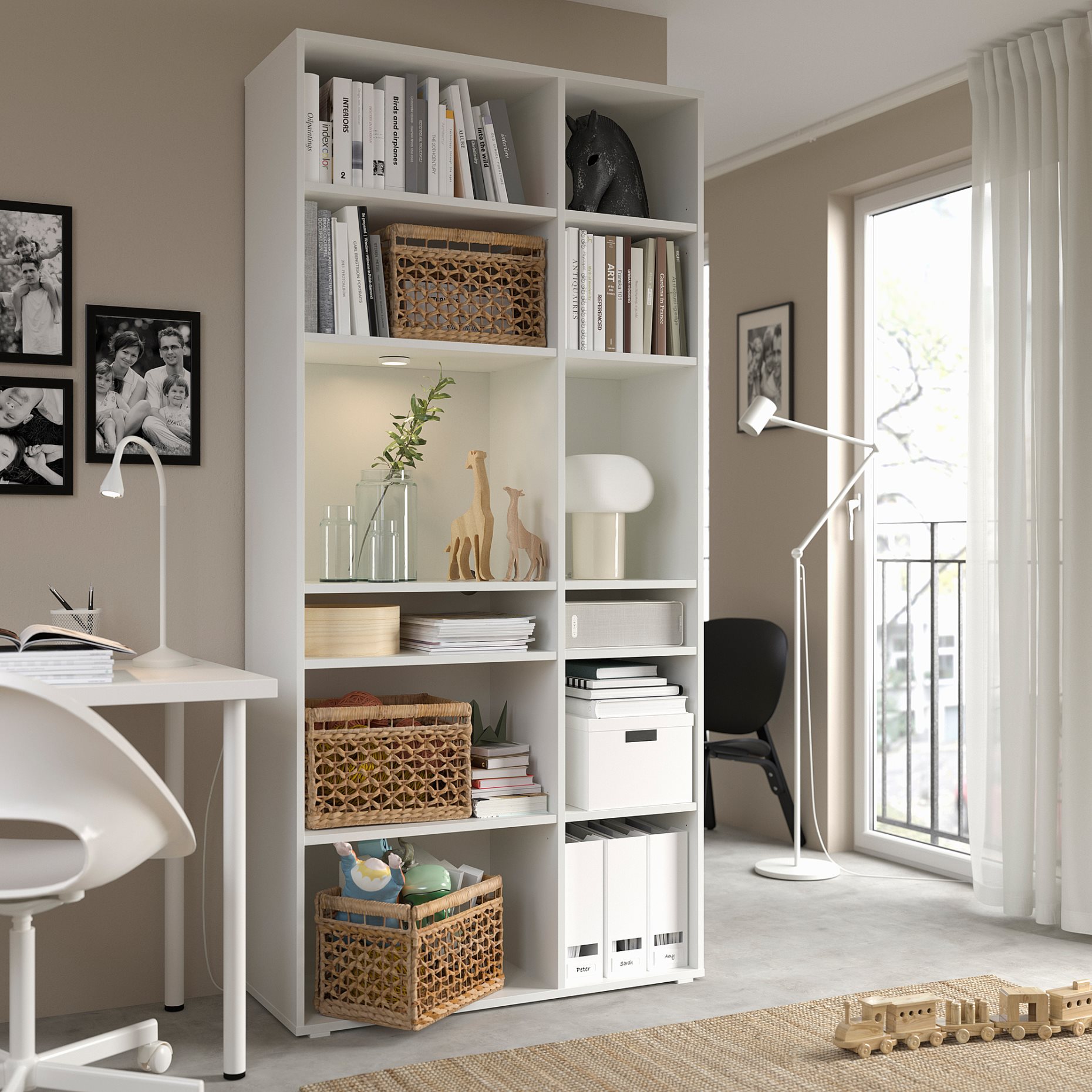 VIHALS, shelving unit with 10 shelves, 95x37x200 cm, 704.832.74
