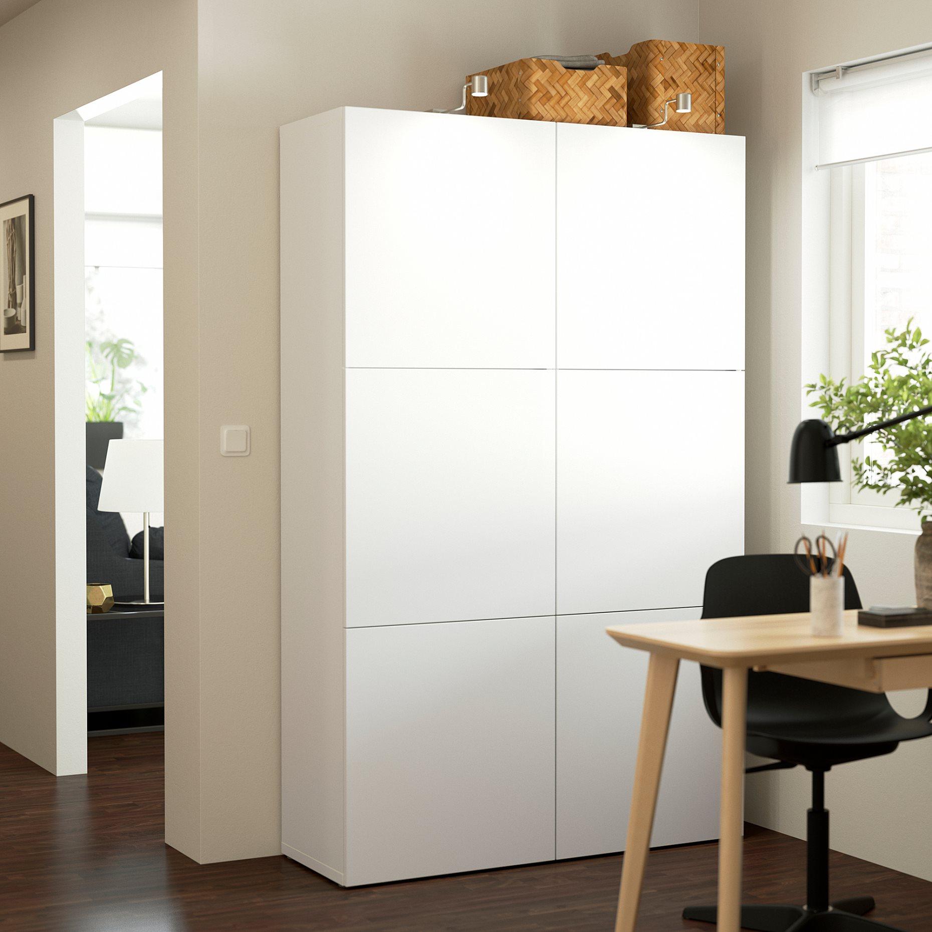 BESTÅ, σύνθεση αποθήκευσης με πόρτες, 120x42x193 cm, 790.575.26