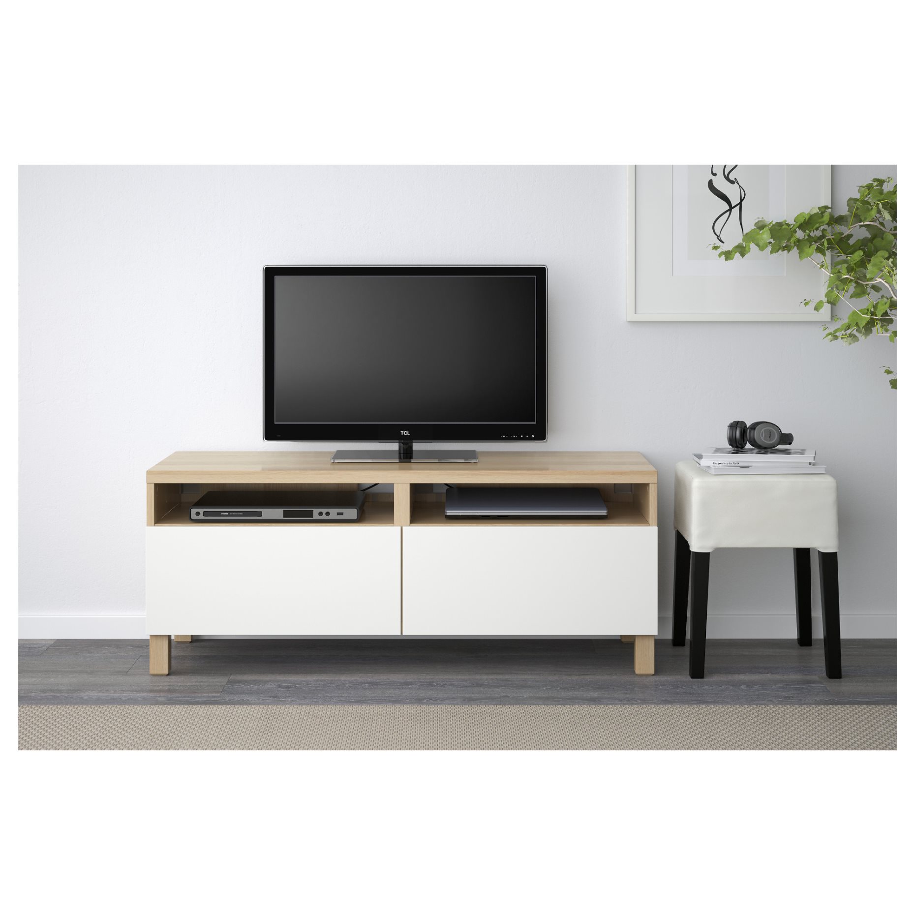 BESTÅ, TV bench with drawers soft closing, 120x42x48 cm, 791.883.20
