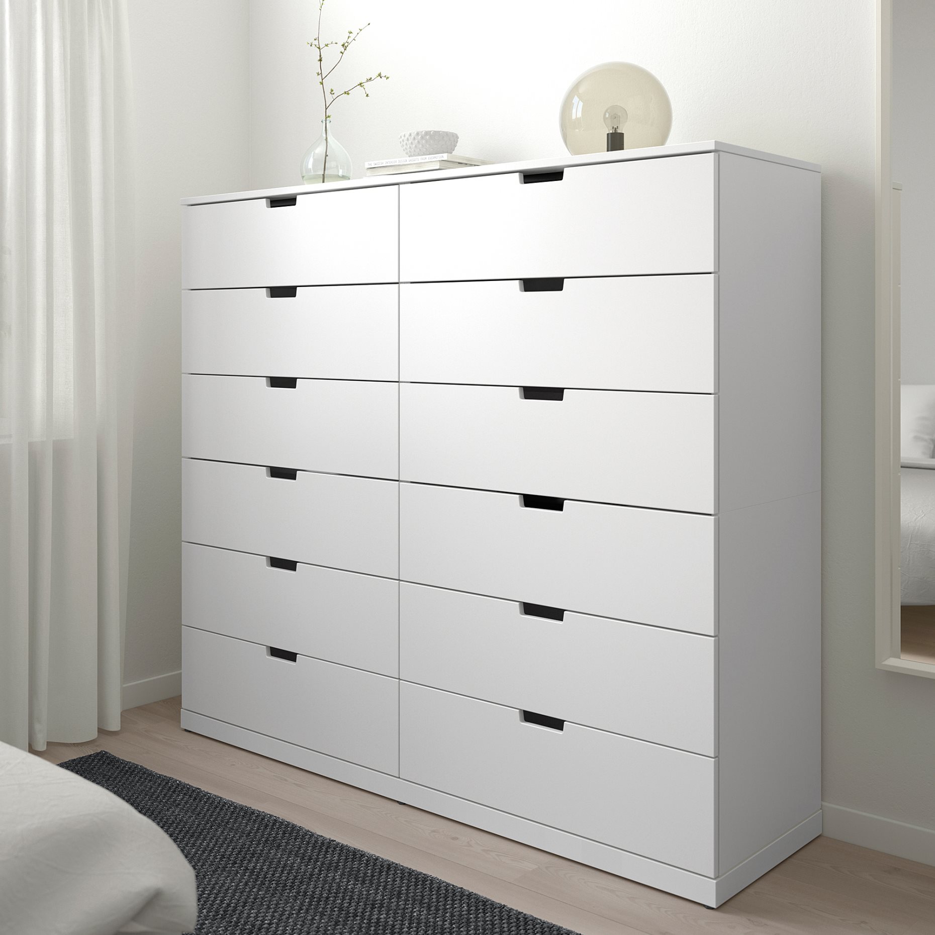 NORDLI, chest of 12 drawers, 160x145 cm, 792.394.90