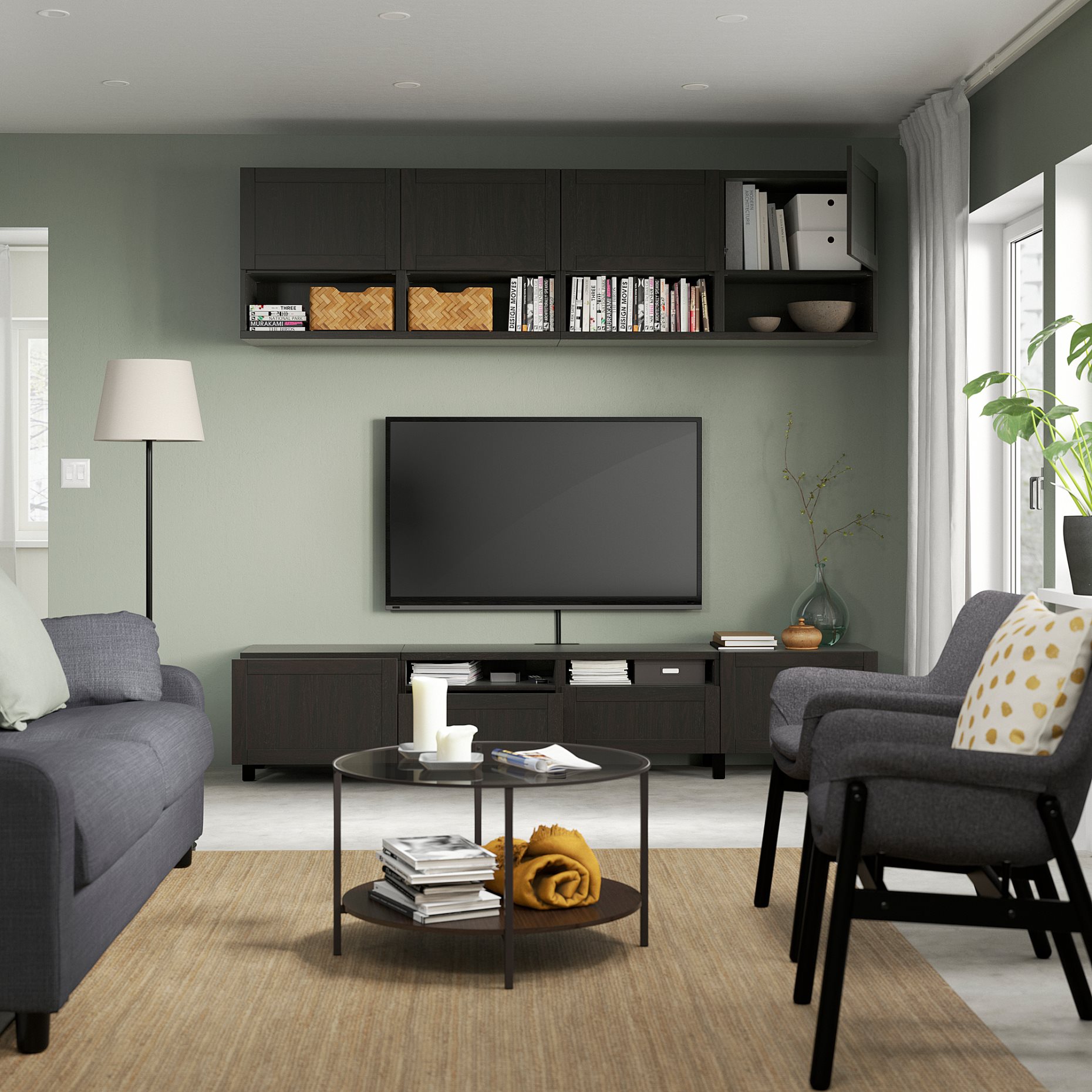 BESTÅ, TV storage combination/doors/drawers soft closing, 240x42x230 cm, 794.119.61