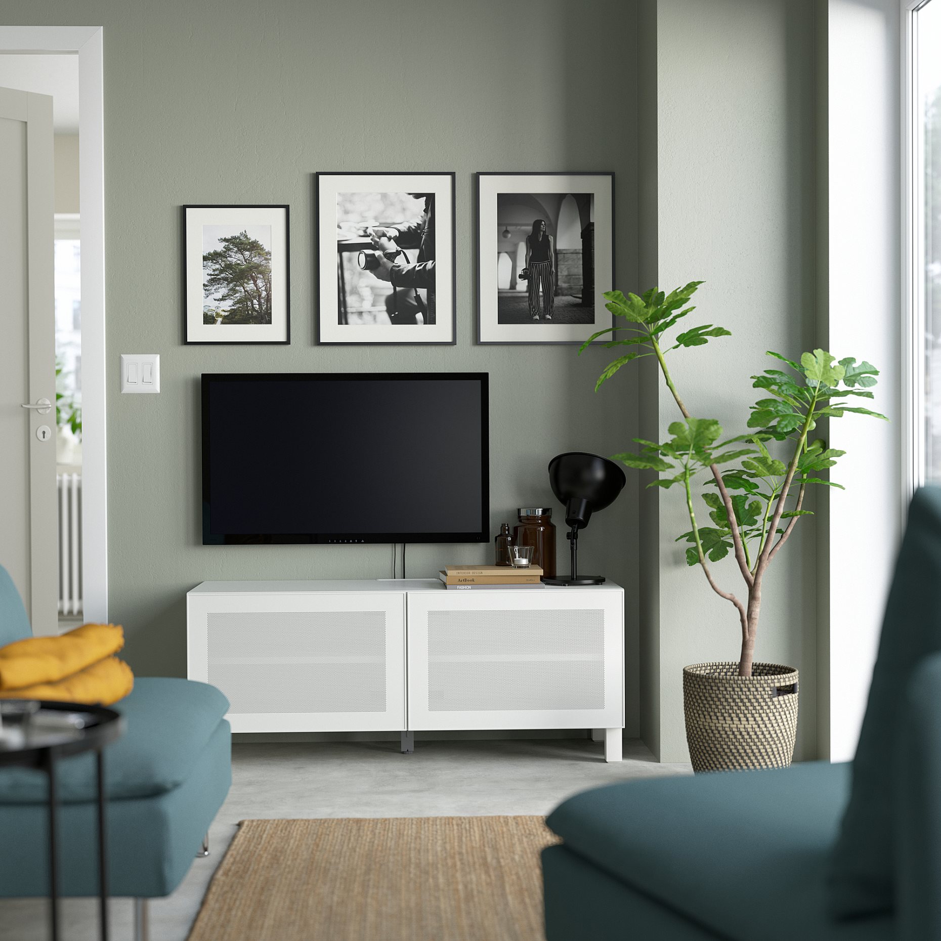 BESTÅ, TV bench with doors, 120x42x48 cm, 794.178.40