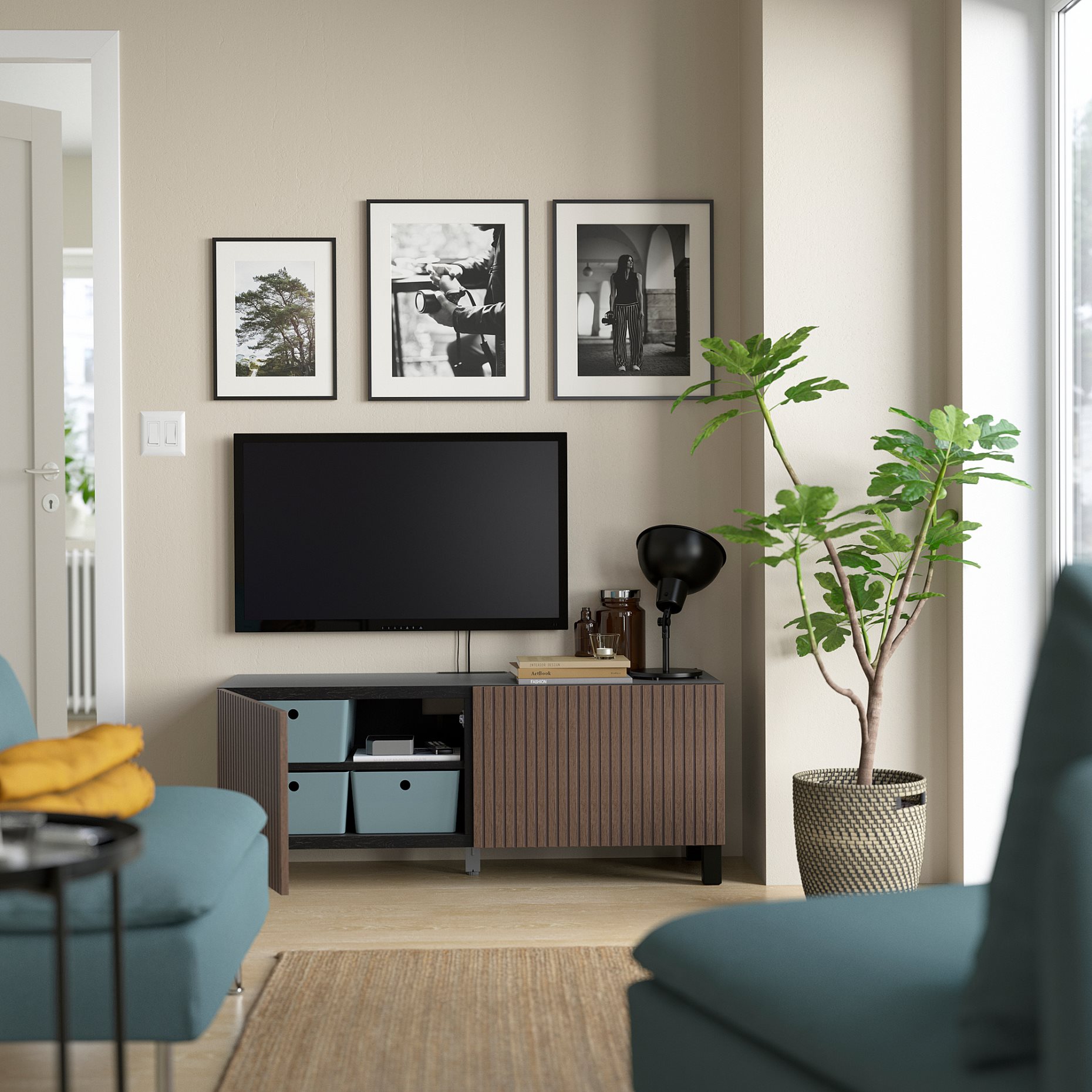 BESTÅ, έπιπλο TV με πόρτες, 120x42x48 cm, 794.198.96