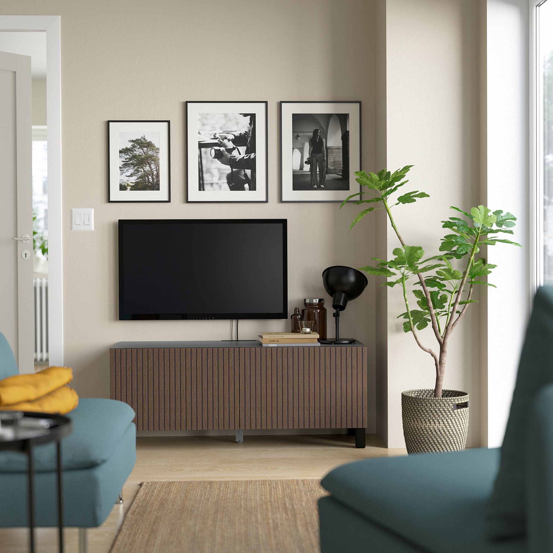 BESTÅ, έπιπλο TV με πόρτες, 120x42x48 cm, 794.198.96