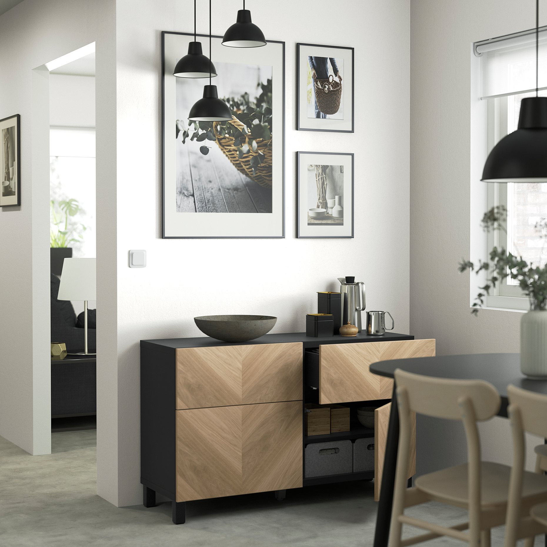 BESTÅ, storage combination with doors/drawers push-open, 120x42x74 cm, 794.215.16