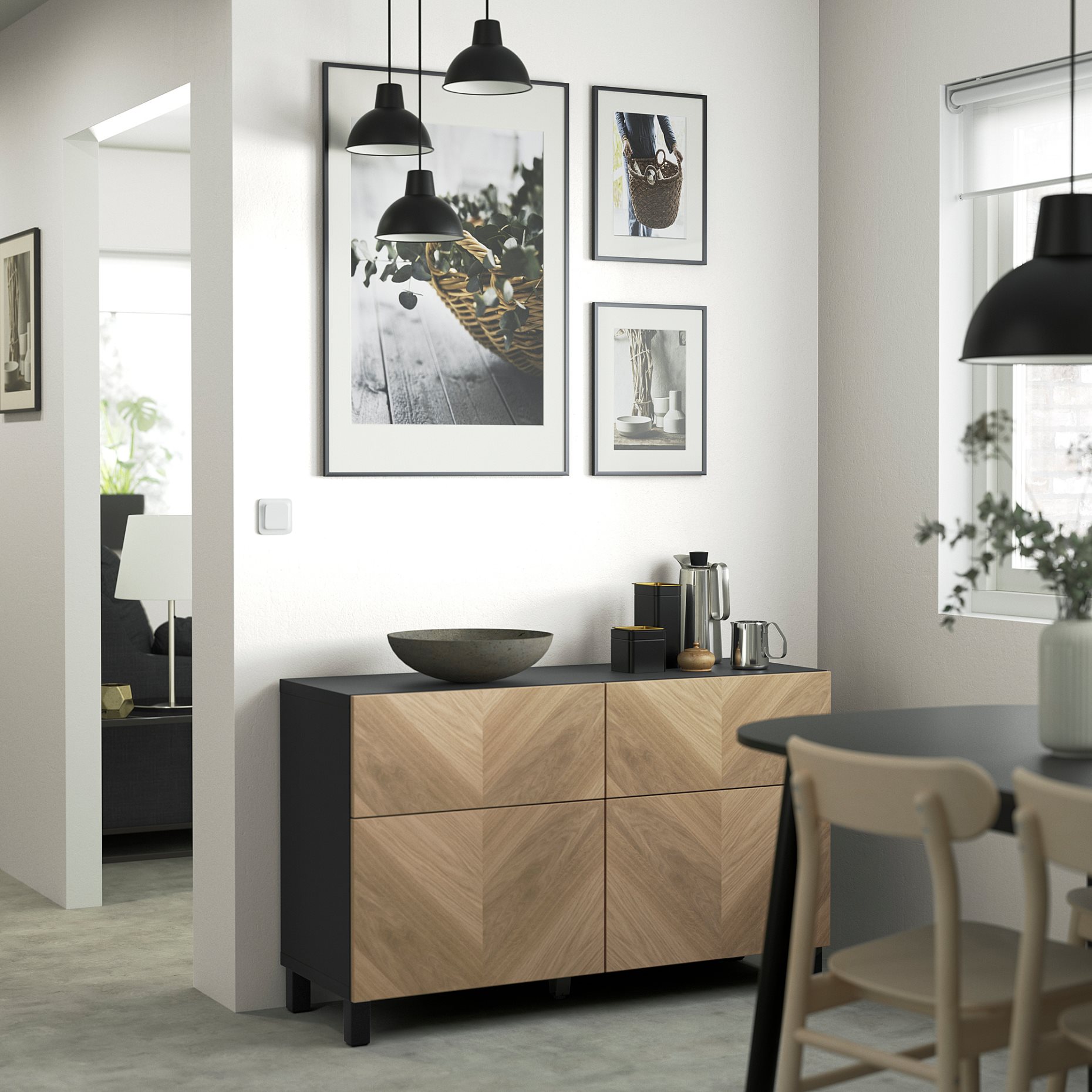 BESTÅ, storage combination with doors/drawers push-open, 120x42x74 cm, 794.215.16