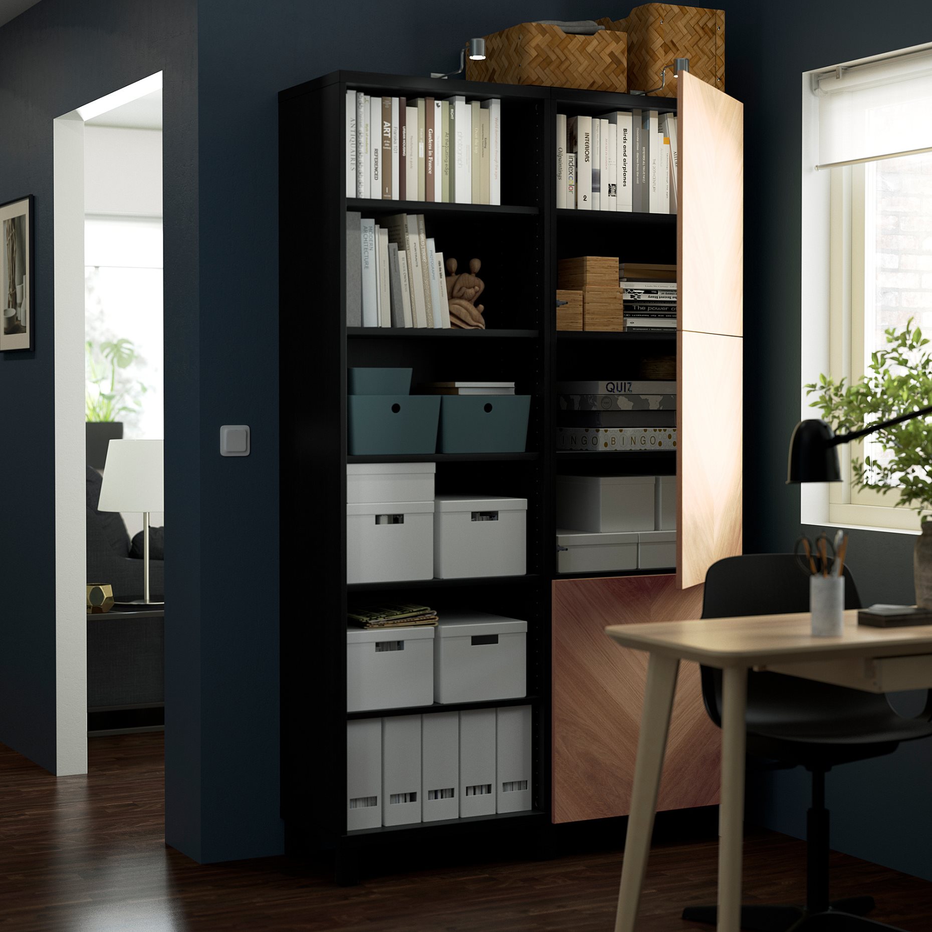 BESTÅ, storage combination with doors, 120x42x202 cm, 794.217.00
