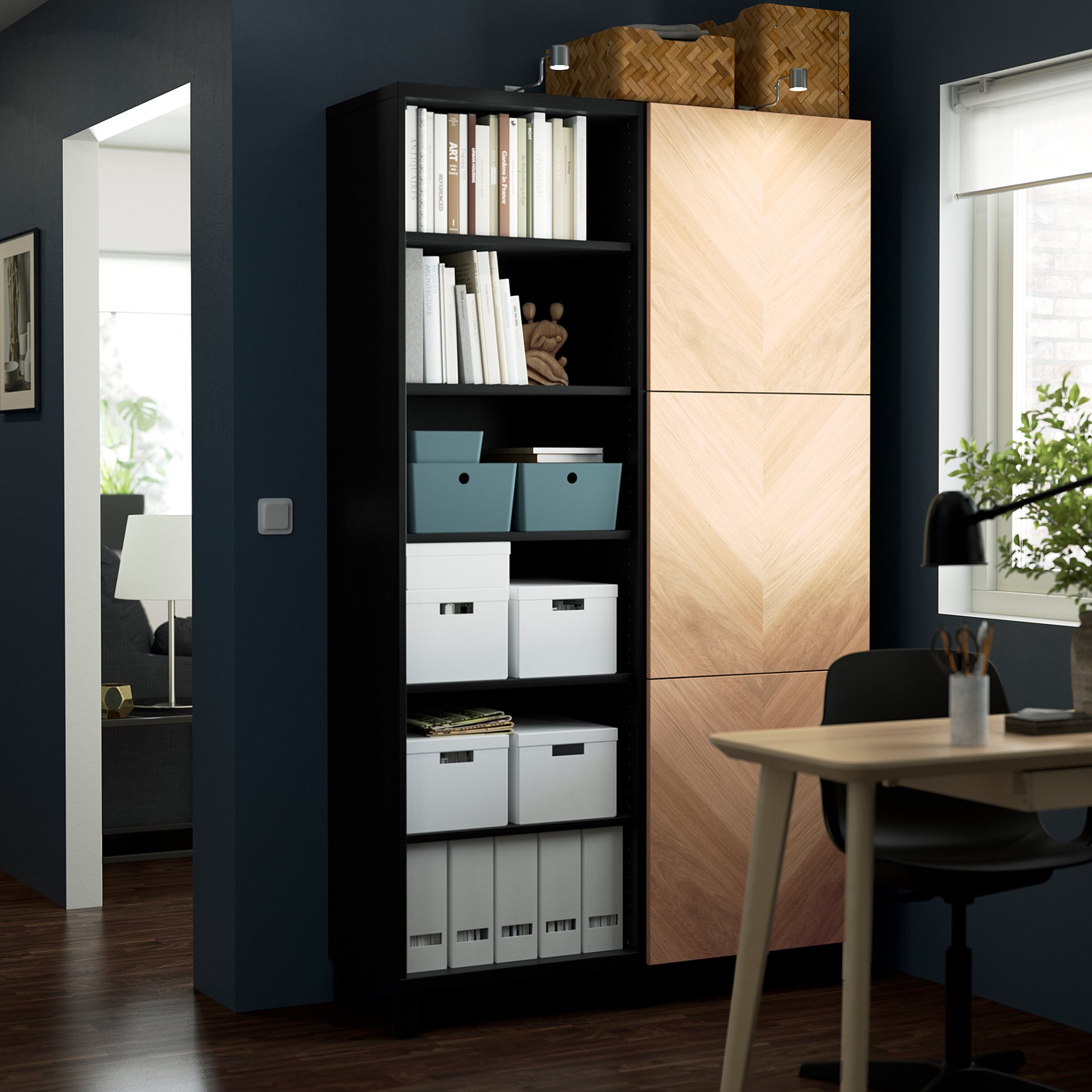 BESTÅ, storage combination with doors, 120x42x202 cm, 794.217.00