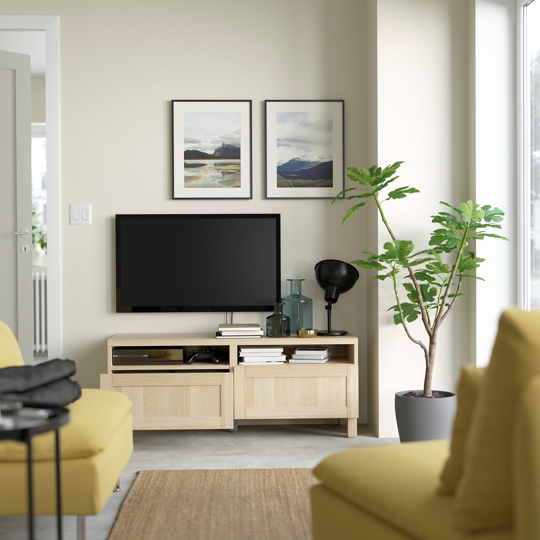 BESTÅ, TV bench with drawers soft closing, 120x42x48 cm, 794.358.82