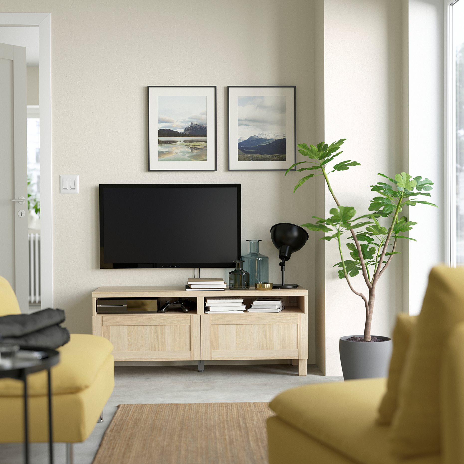 BESTÅ, TV bench with drawers soft closing, 120x42x48 cm, 794.358.82