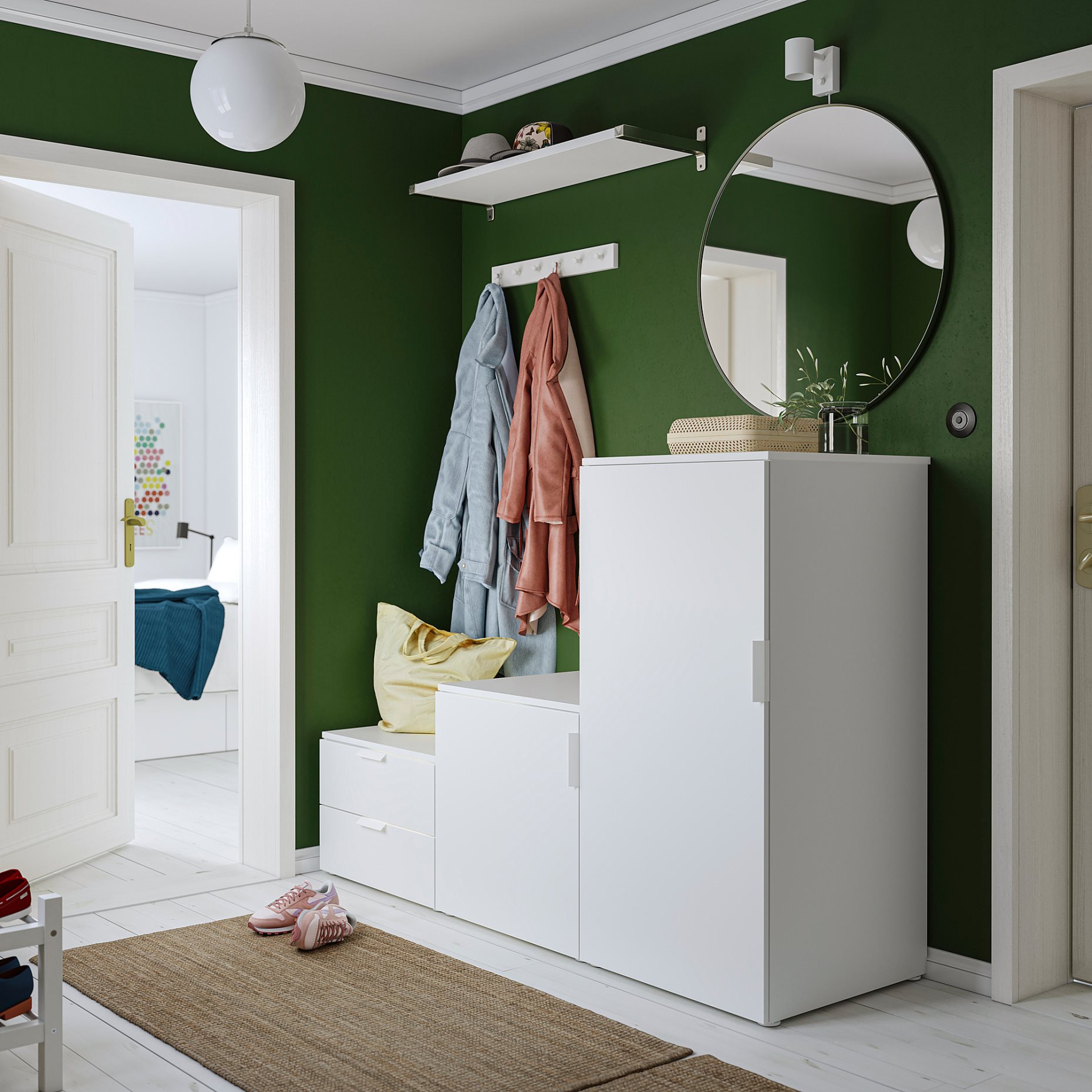 PLATSA, wardrobe with 2 doors and 2 drawers, 180X57X123, 794.369.14