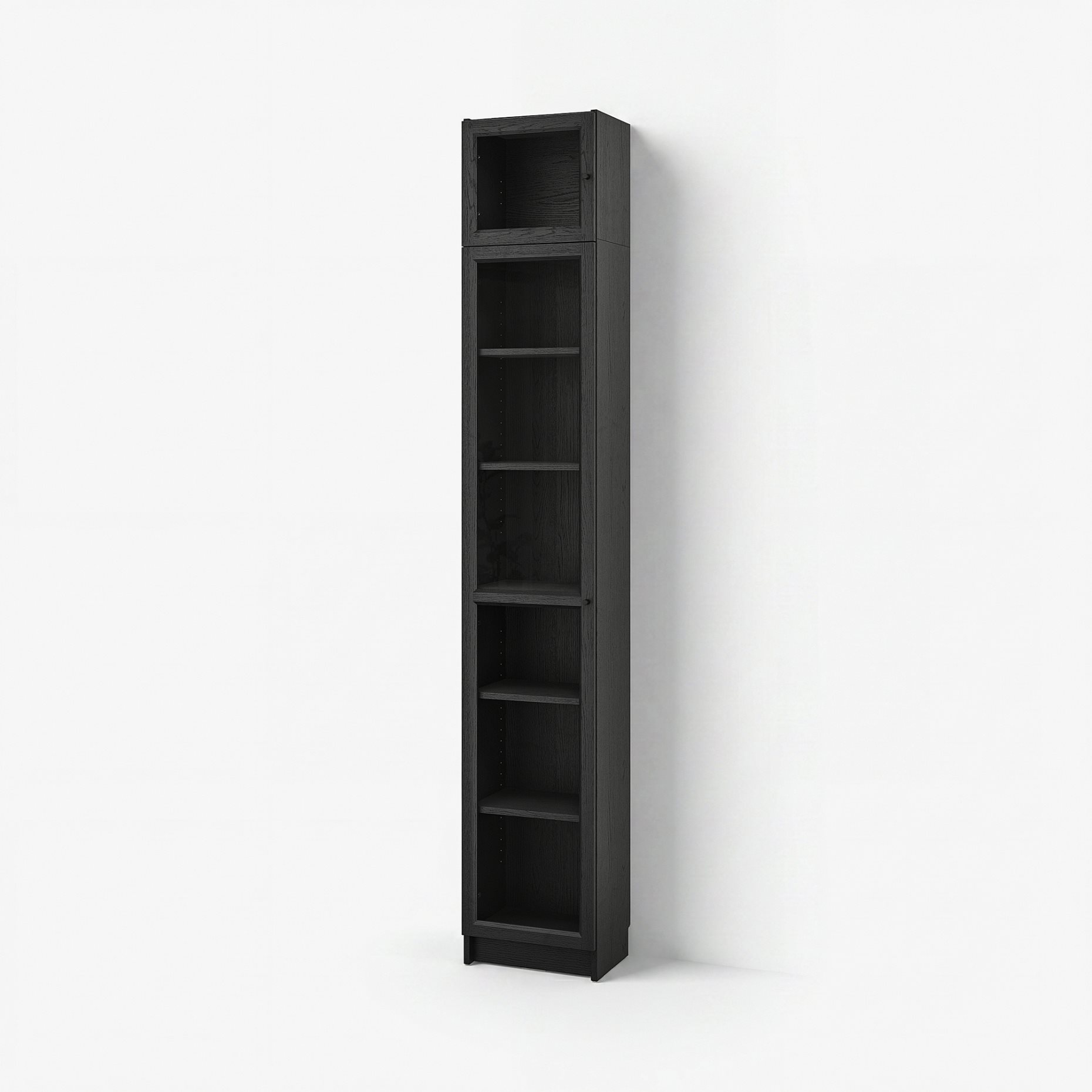 BILLY/OXBERG, bookcase with glass doors/height extension unit, 40x30x237 cm, 794.833.59