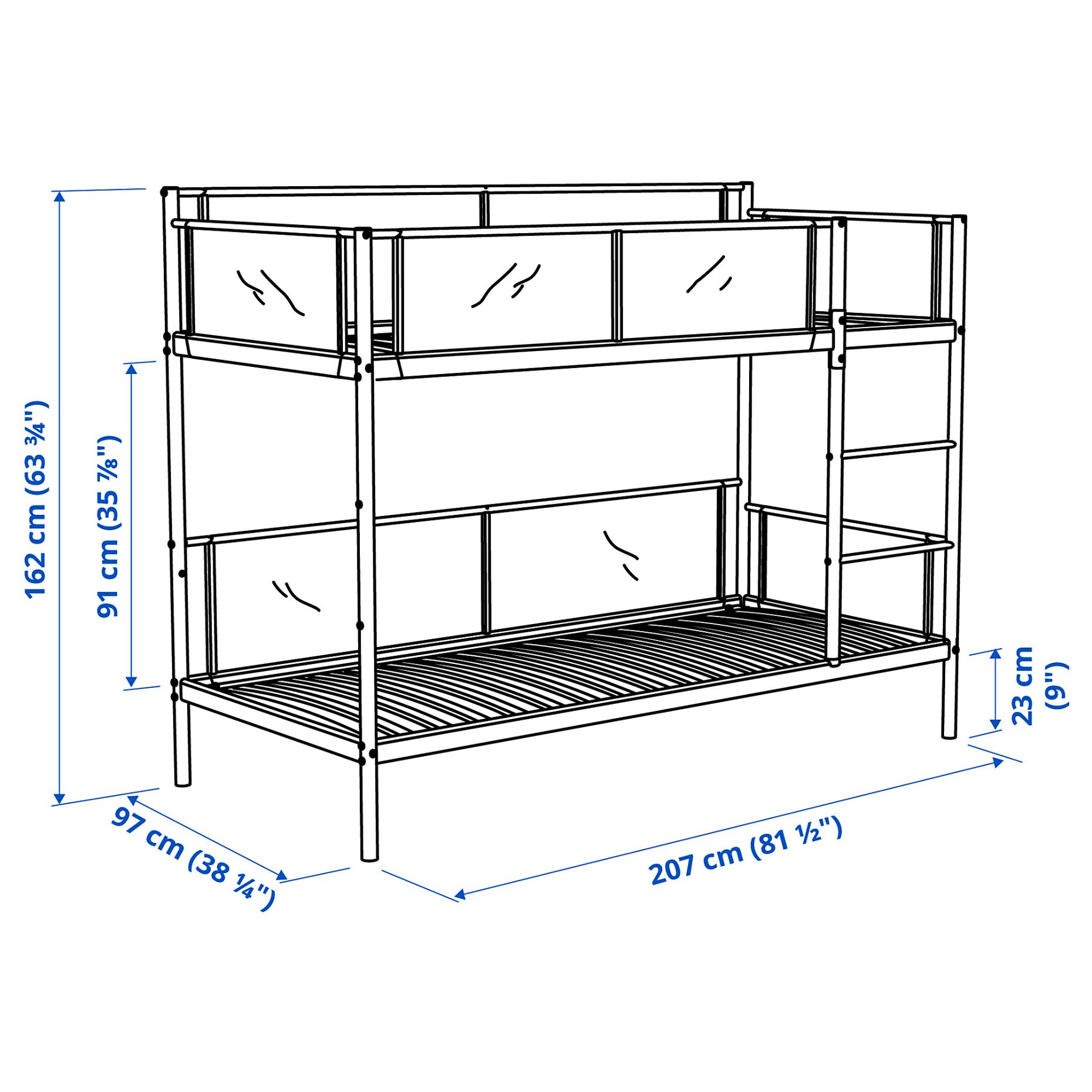VITVAL, bunk bed frame, 804.112.72