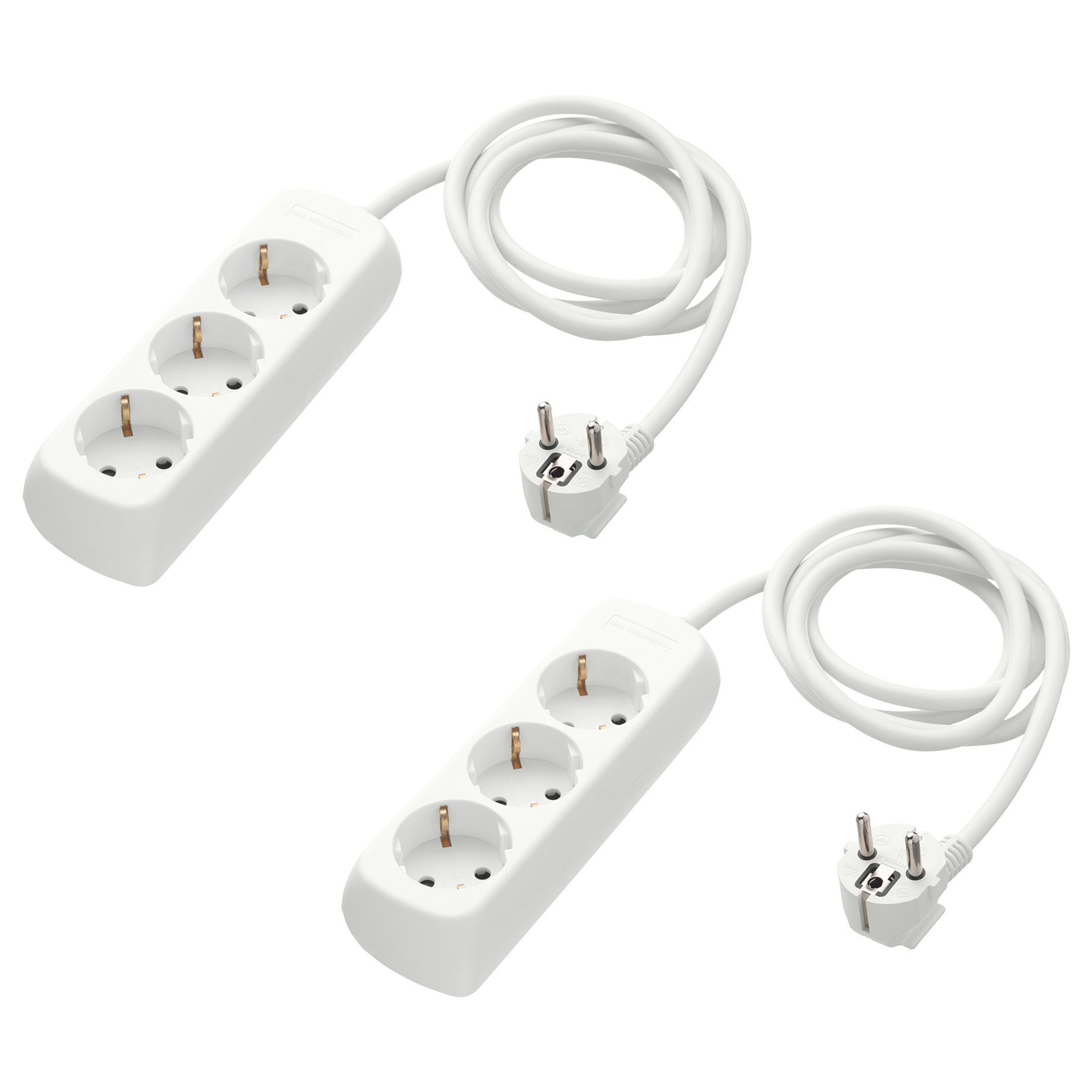 KOPPLA, 3-way socket earthed, 2 pack, 804.120.16