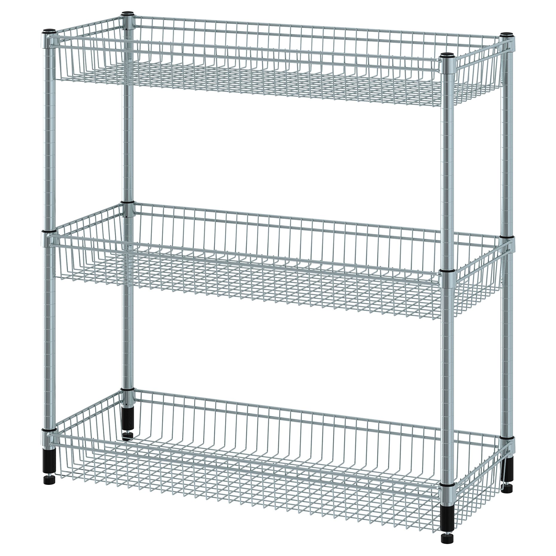 OMAR, shelving unit with 3 baskets, 92x36x94 cm, 804.830.75