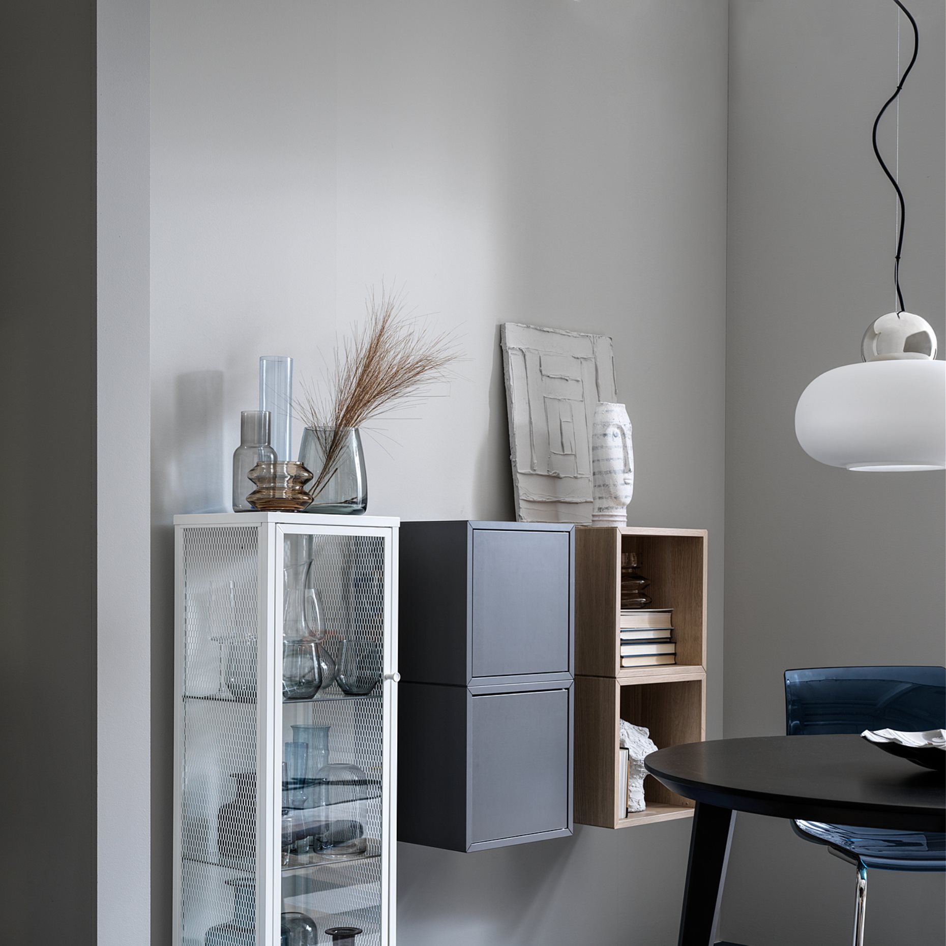 BAGGEBO, cabinet with glass doors, 34x30x116 cm, 805.029.98