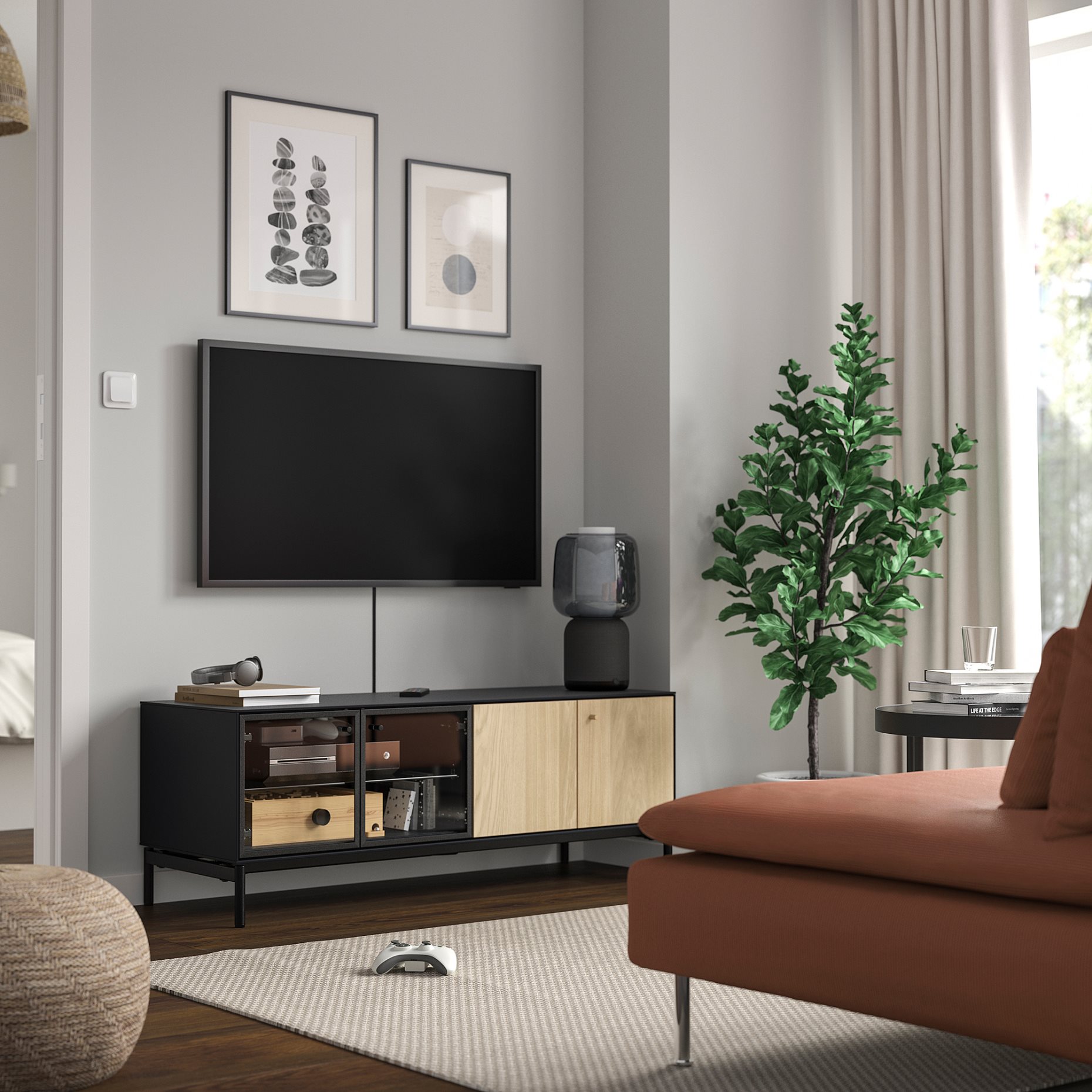 BOASTAD, TV bench, 121x42 cm, 805.070.24