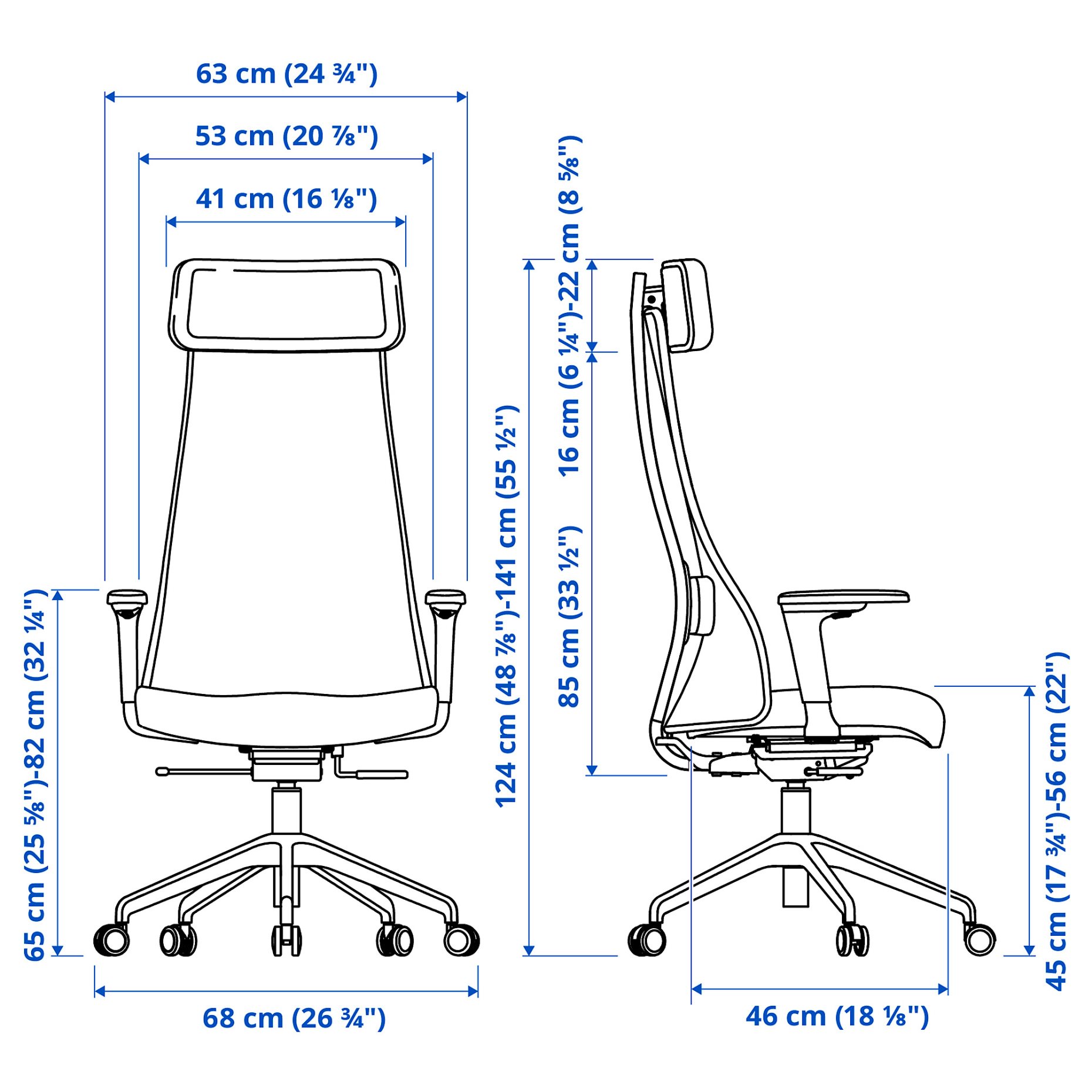 JÄRVFJÄLLET, office chair with armrests, 805.106.39