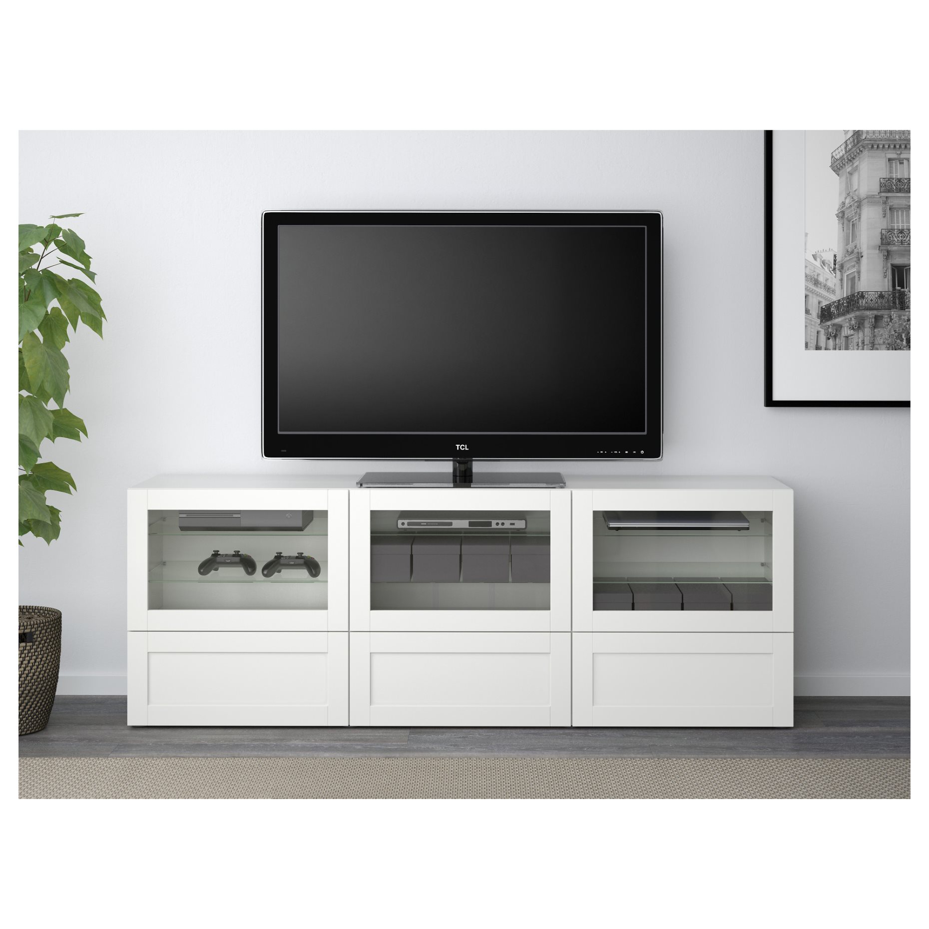 BESTÅ, έπιπλο TV με πόρτες και συρτάρια, 180x40x64 cm, 891.942.88
