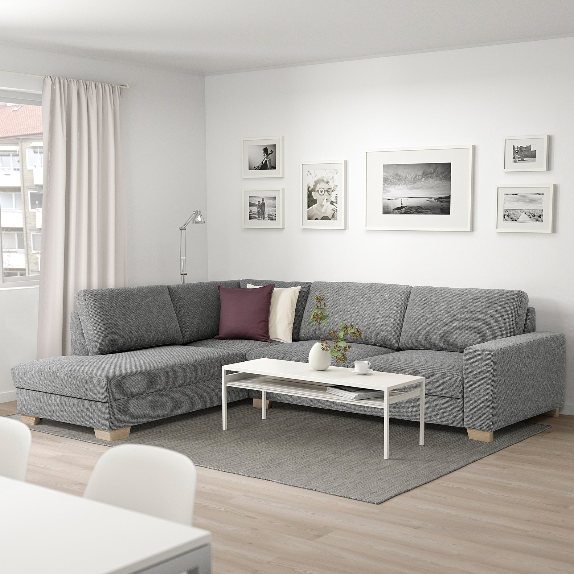SÖRVALLEN, corner sofa 4-seat with open end/left, 893.147.71