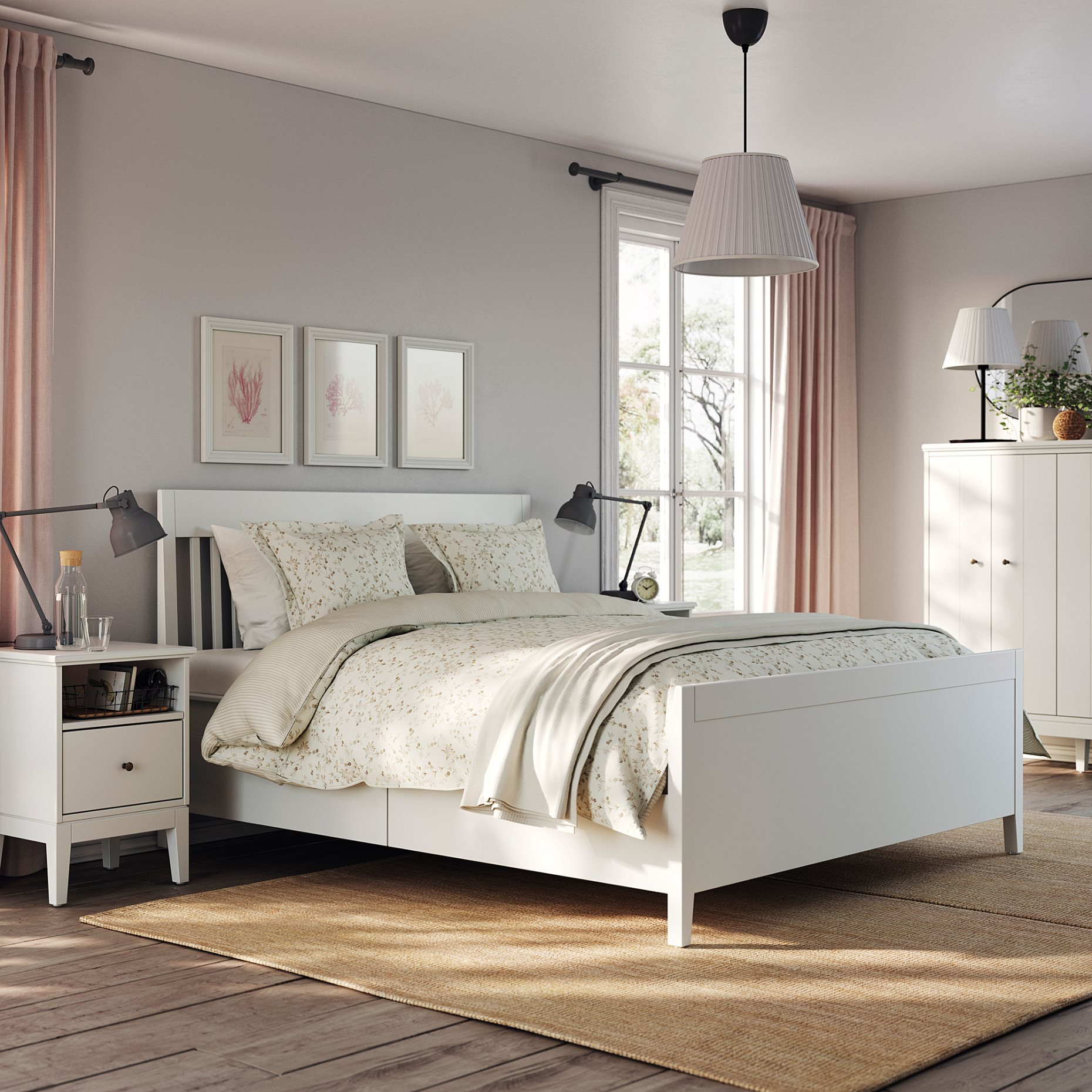 IDANÄS, bed frame with storage, 160x200 cm, 893.922.26