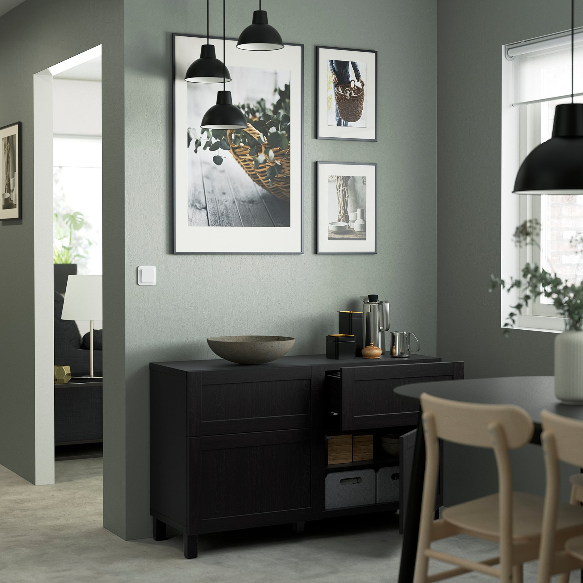 BESTÅ, storage combination with doors/drawers push-open, 120x42x74 cm, 894.126.01