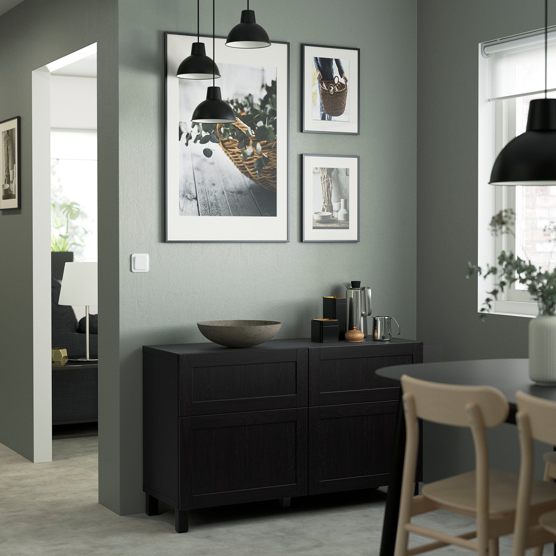 BESTÅ, storage combination with doors/drawers push-open, 120x42x74 cm, 894.126.01