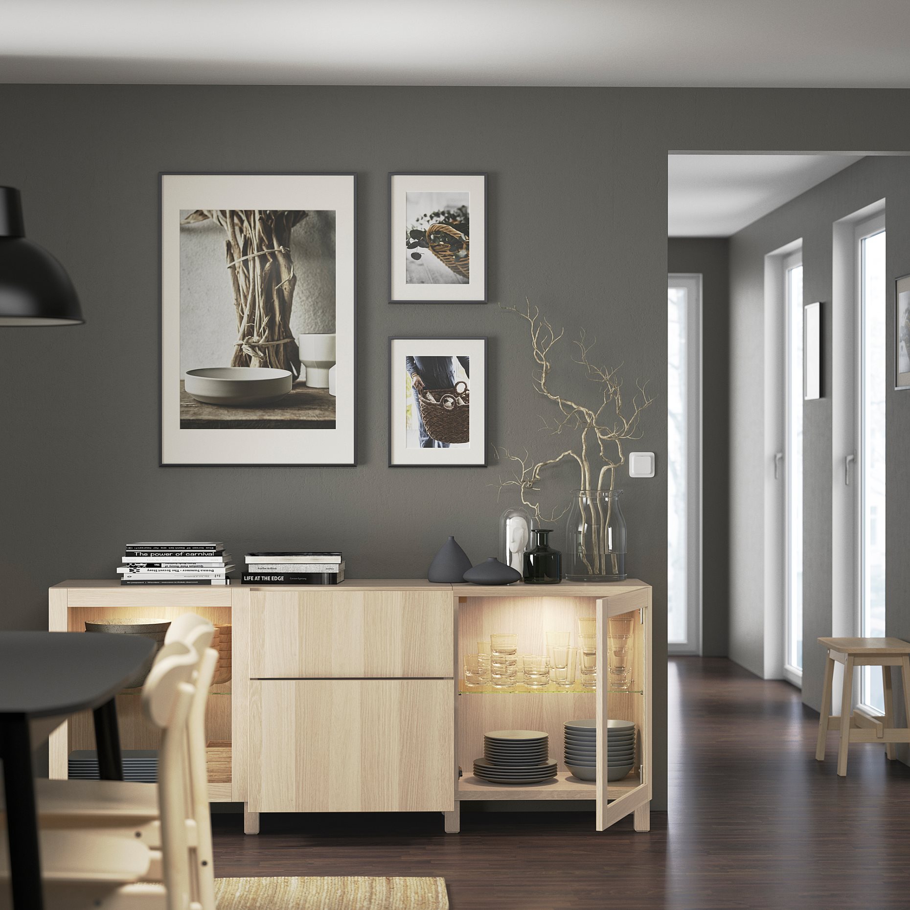 BESTÅ, storage combination with drawers push open, 180x42x74 cm, 894.126.77