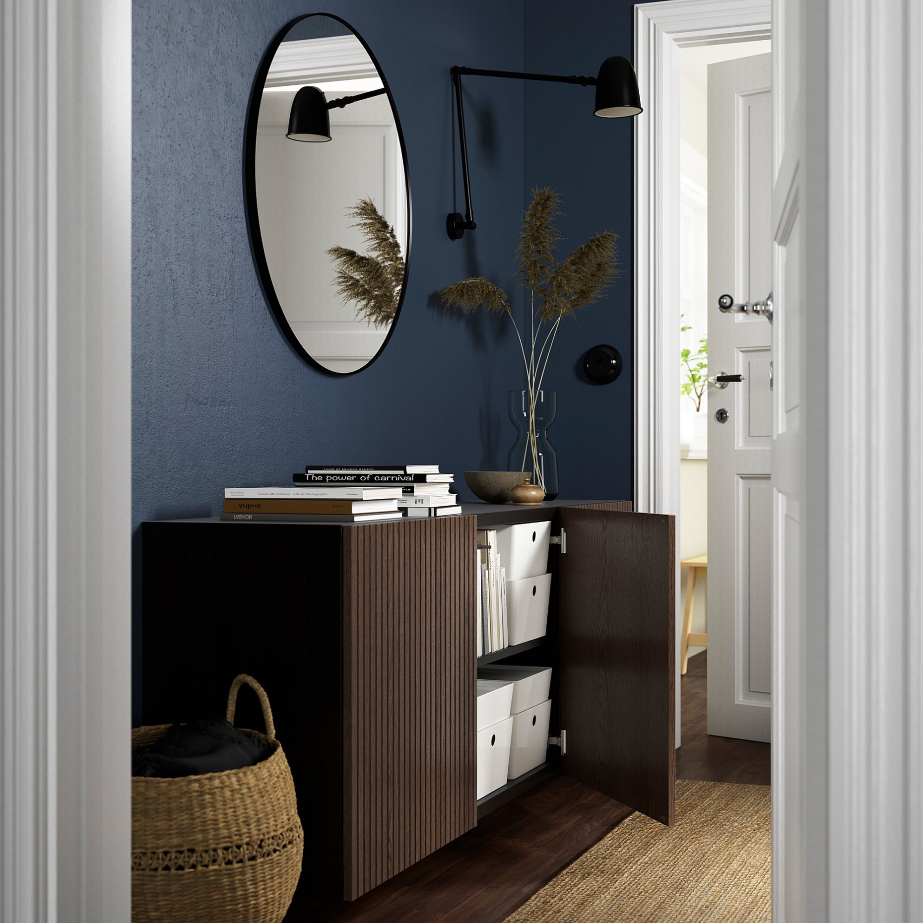 BESTÅ, wall-mounted cabinet combination, 180x42x64 cm, 894.217.90