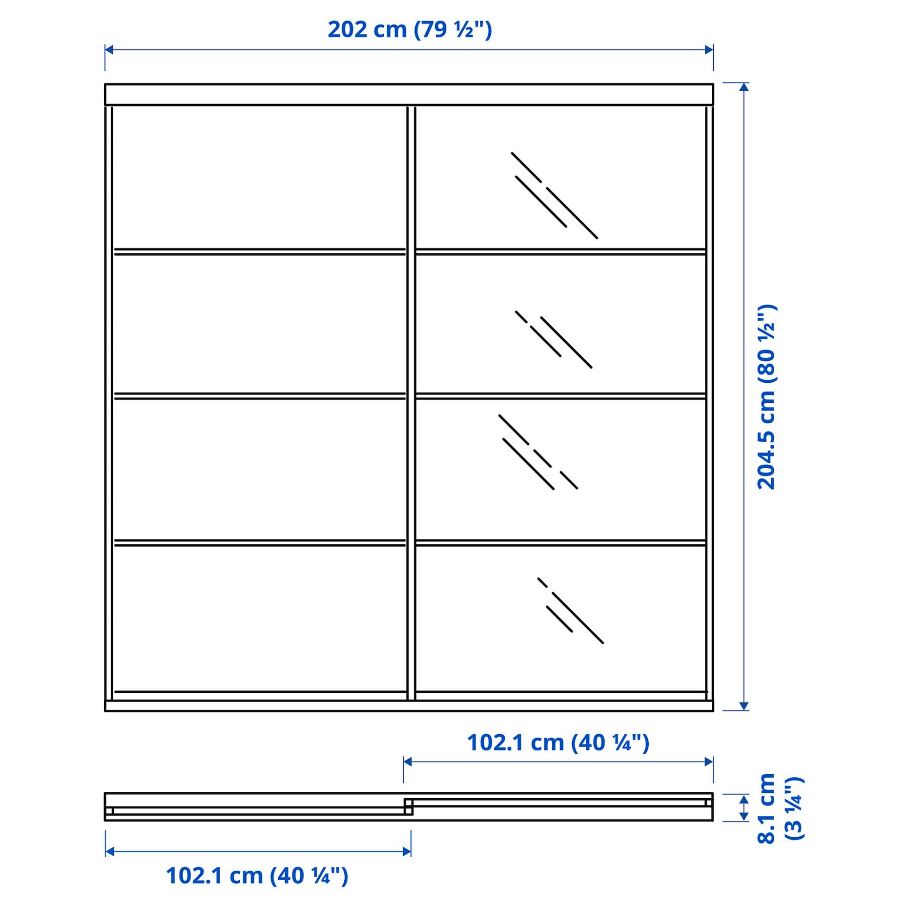 SKYTTA/MEHAMN/AULI, sliding door combination, 202x205 cm, 894.227.37