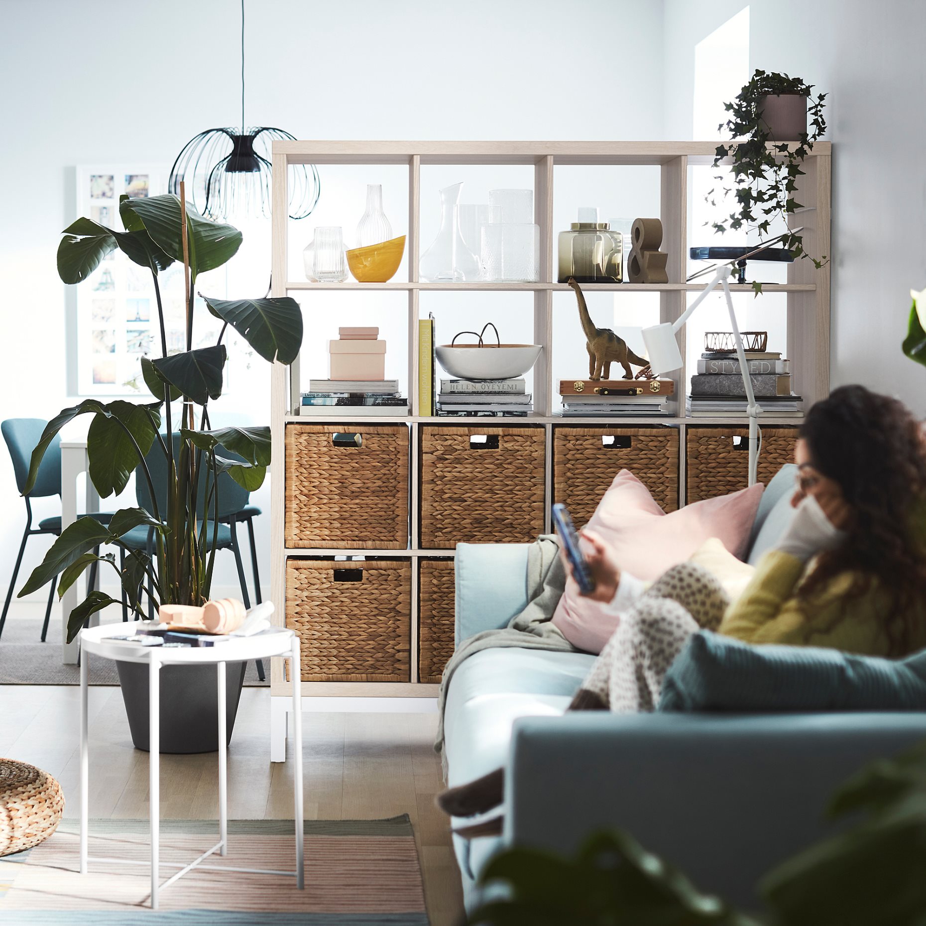 KALLAX, shelving unit with underframe, 147x164 cm, 894.427.21