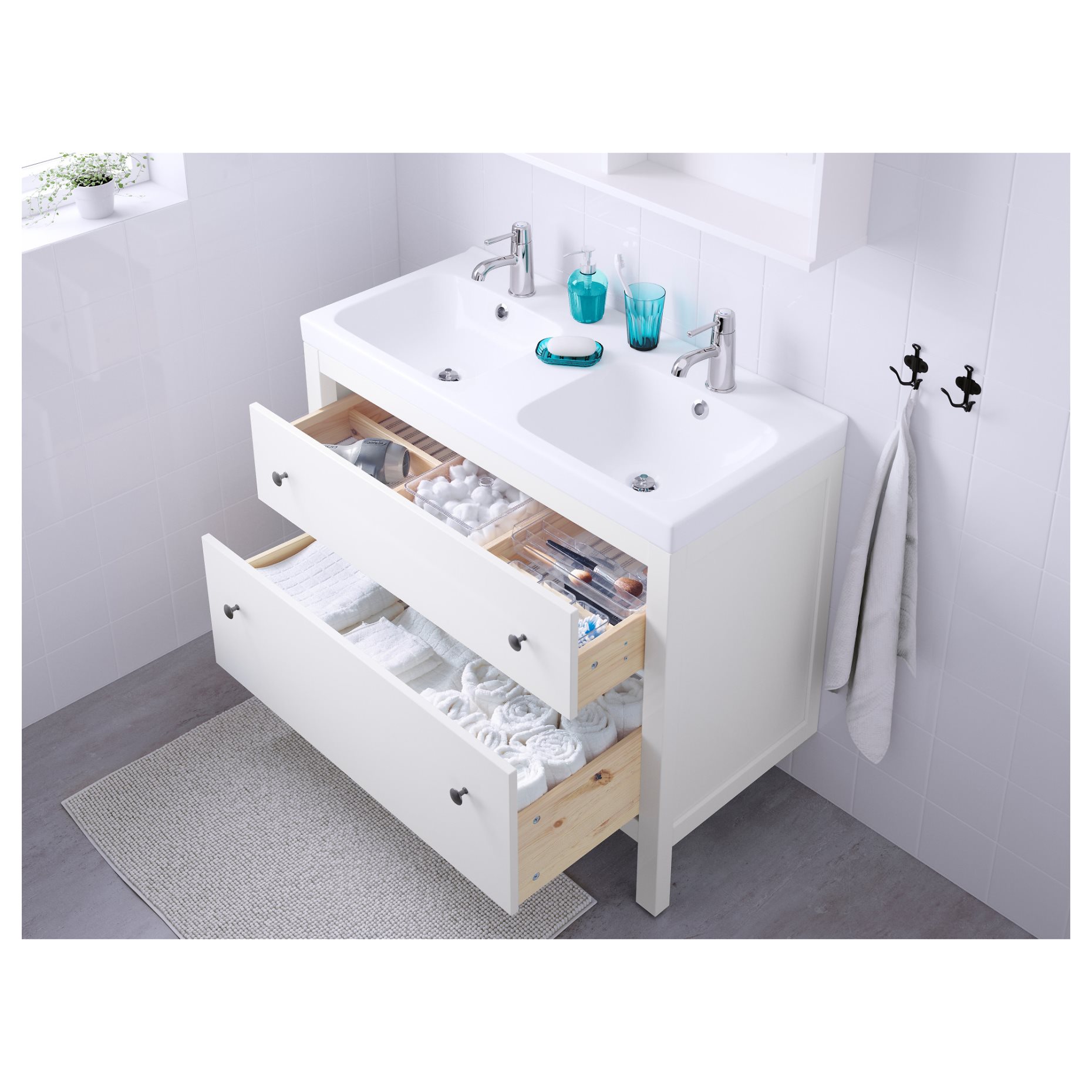 HEMNES, Βάση νιπτήρα με 2 συρτάρια, 902.176.65