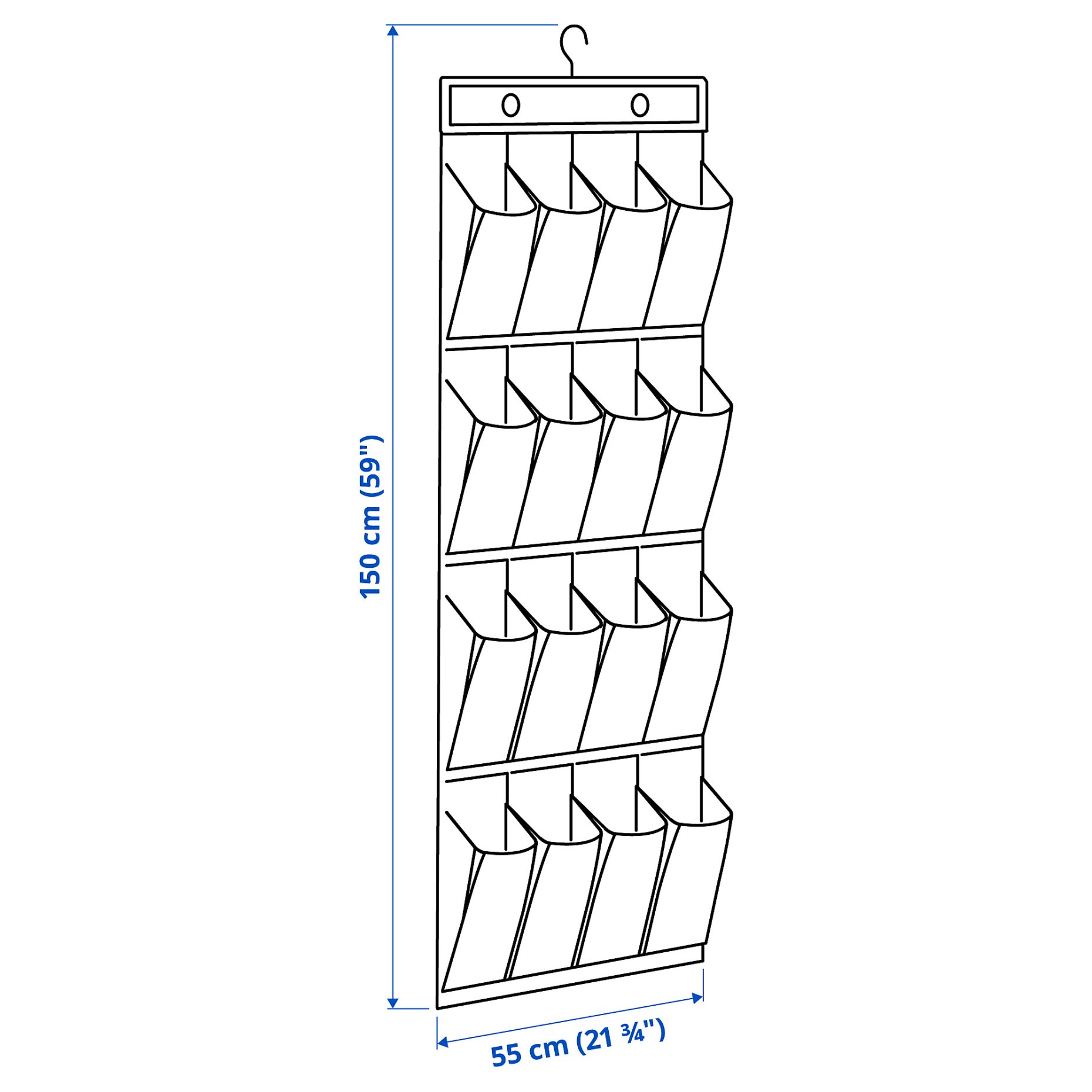SKUBB, hanging shoe organiser with 16 pockets, 904.000.08