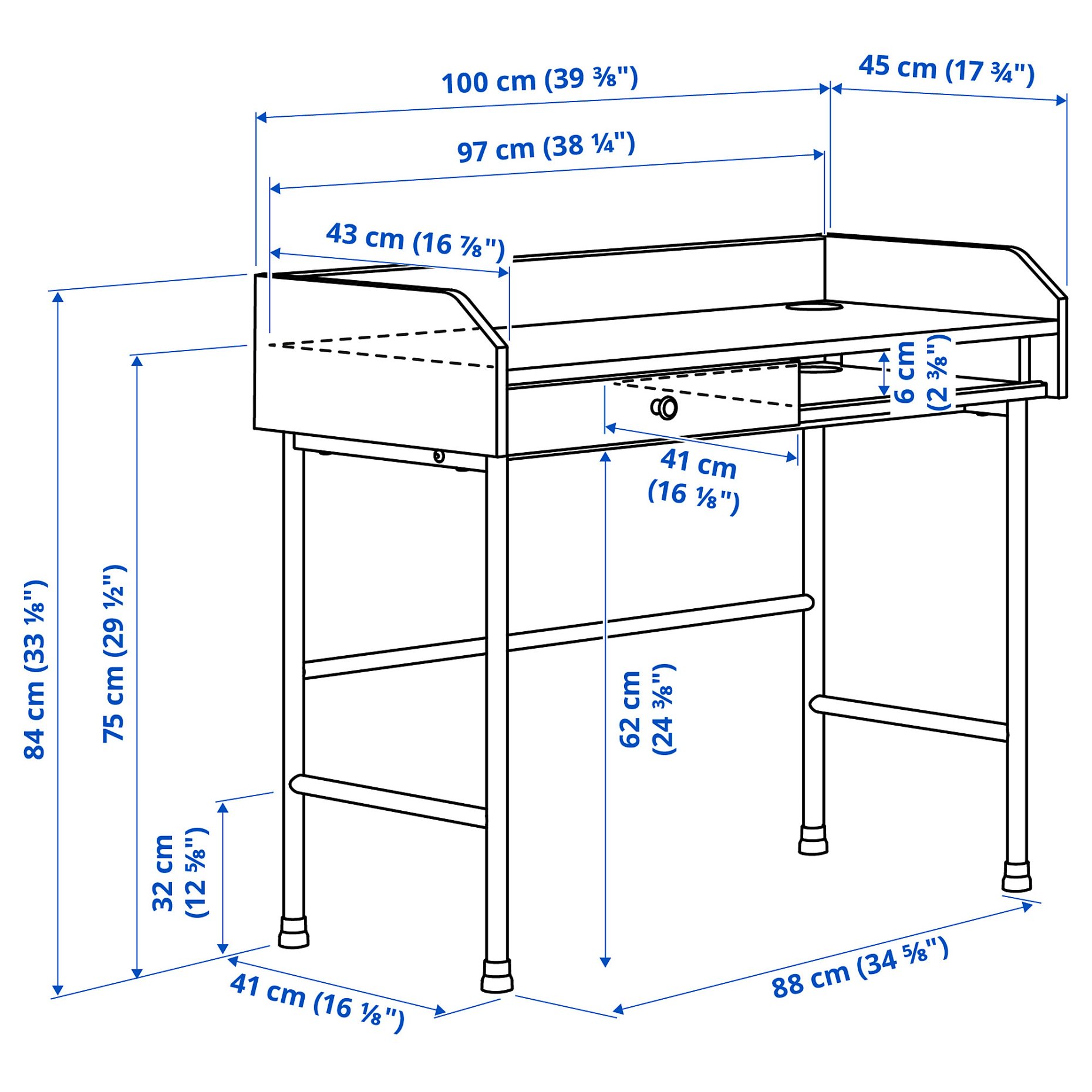 HAUGA, desk, 100x84 cm, 904.776.77
