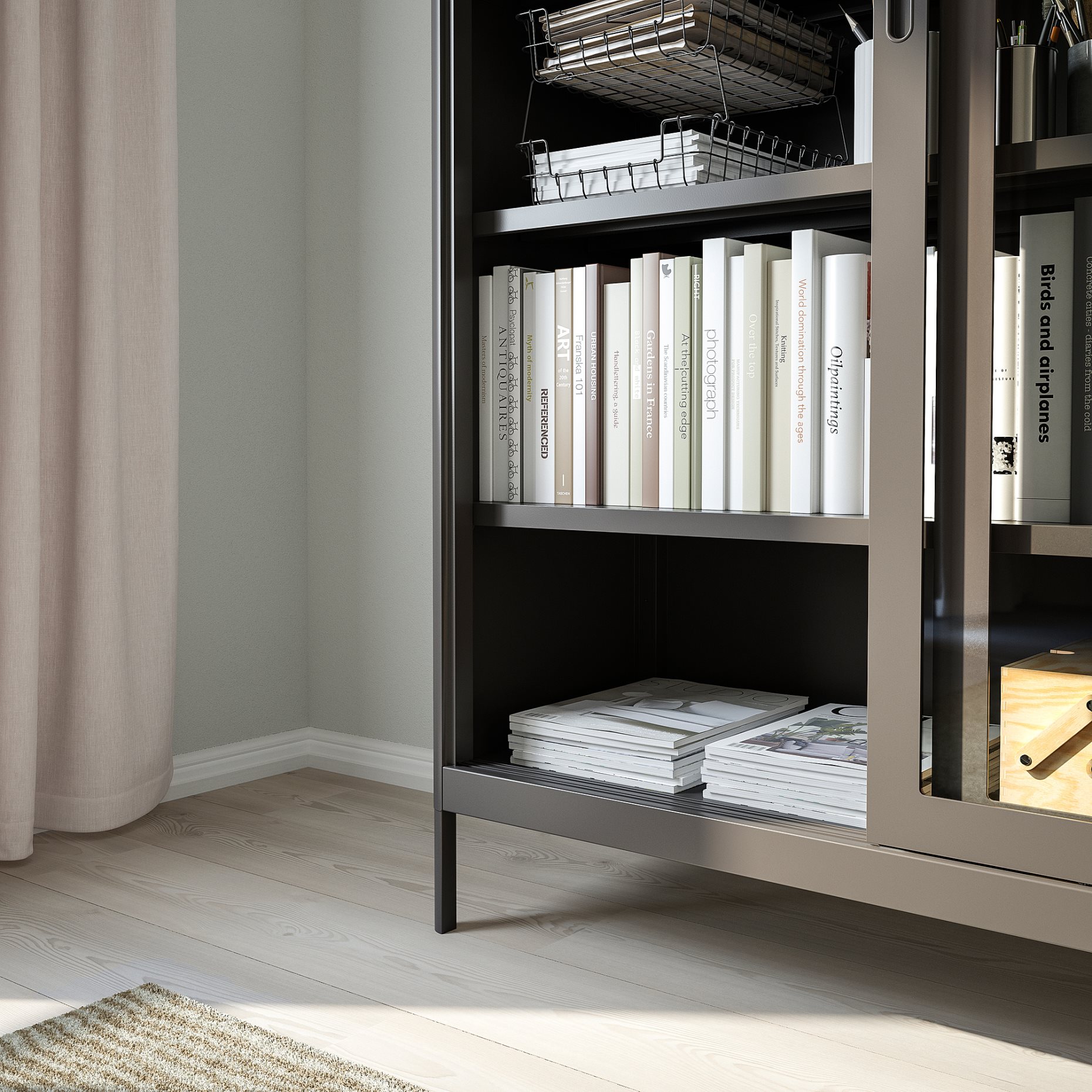 IDÅSEN, ντουλάπι με συρόμενες γυάλινες πόρτες, 120x140 cm, 904.963.84