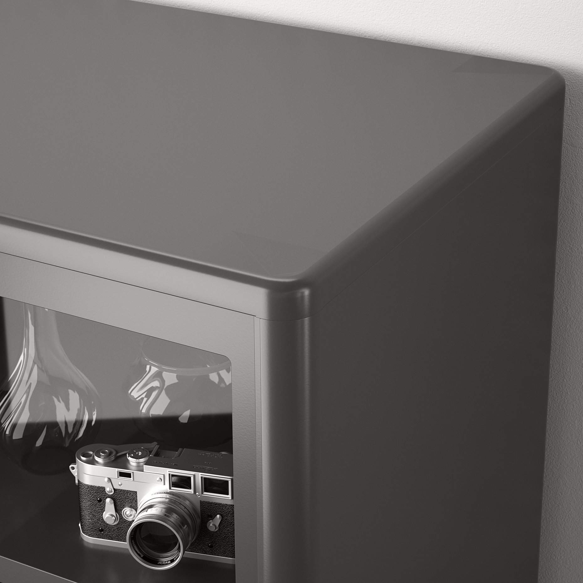 IDÅSEN, ντουλάπι με συρόμενες γυάλινες πόρτες, 120x140 cm, 904.963.84