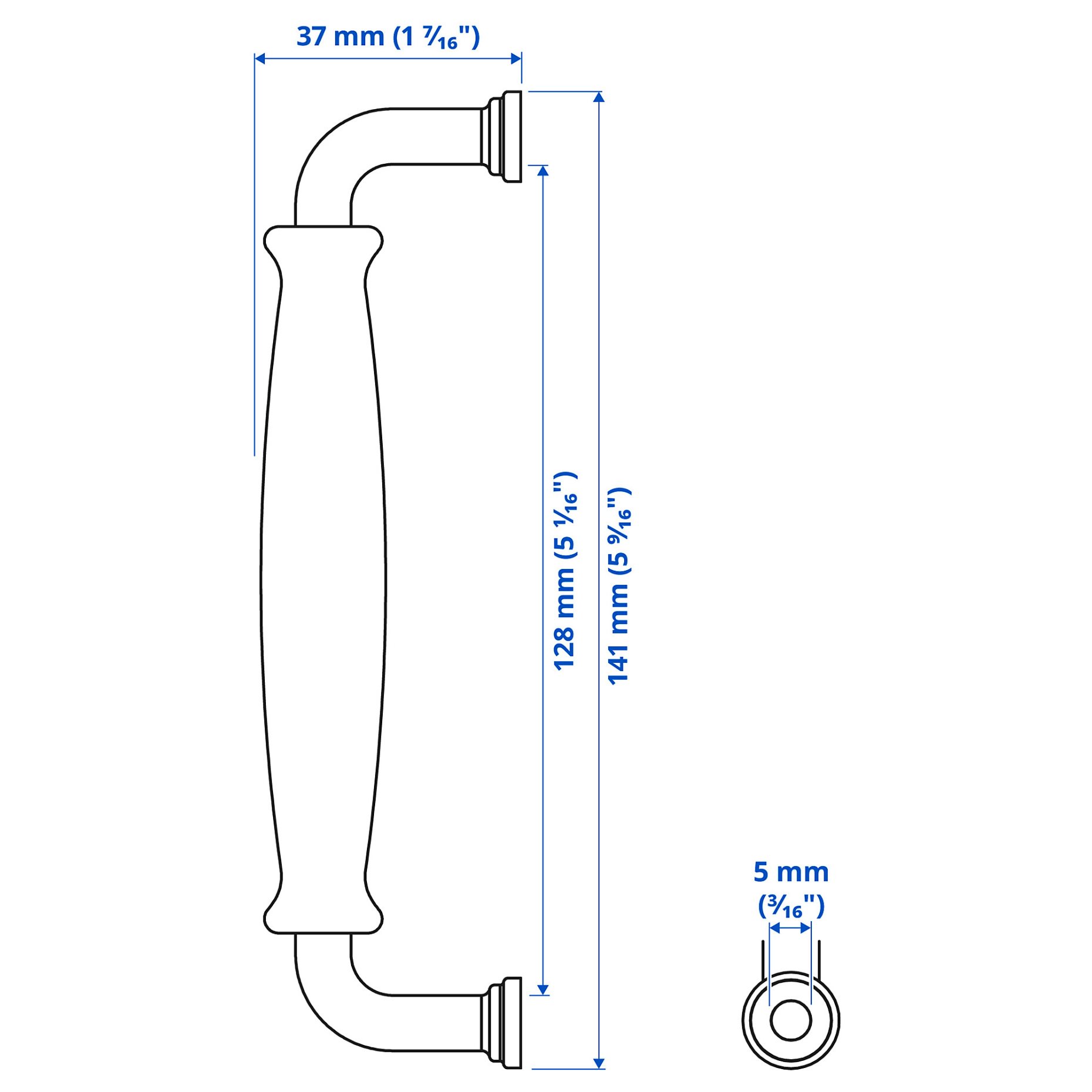 KLINGSTORP, handle set of 2, 141 mm, 905.536.85
