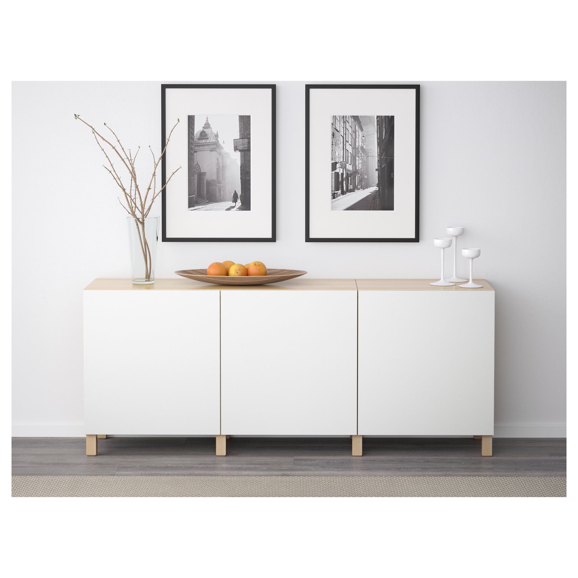 BESTÅ, storage combination with doors, 180x42x74 cm, 991.397.34