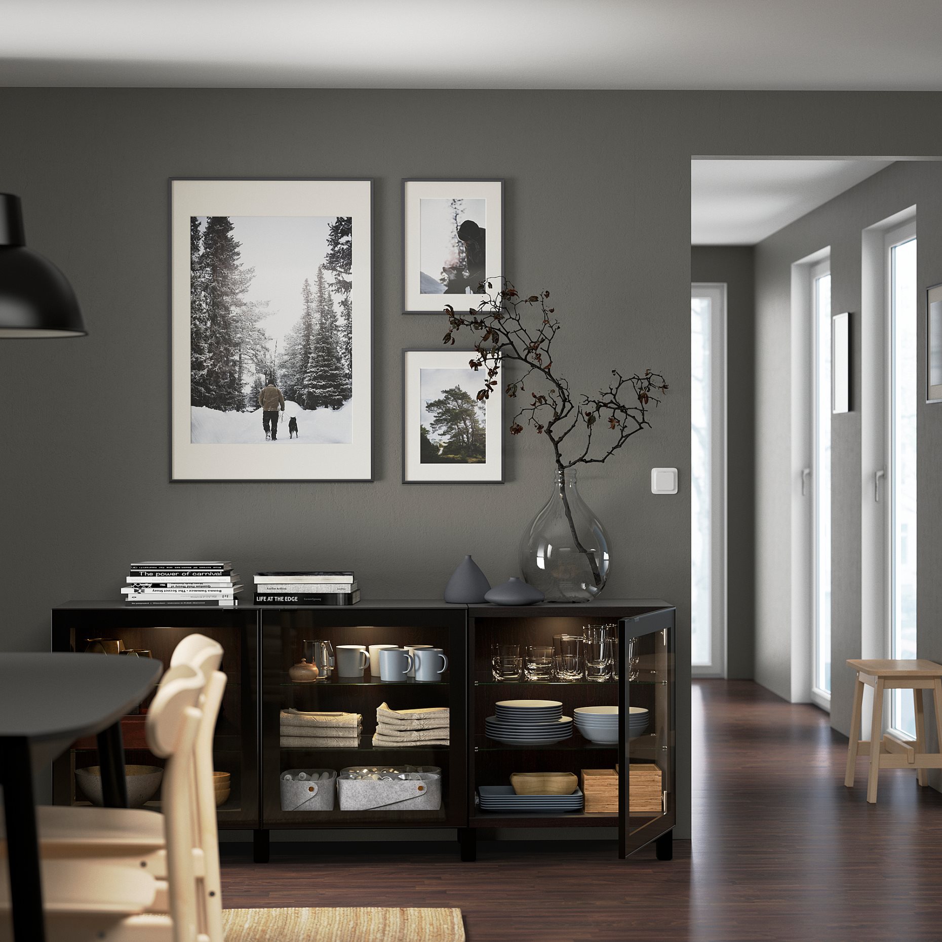 BESTÅ, storage combination with doors, 180x42x74 cm, 991.399.13