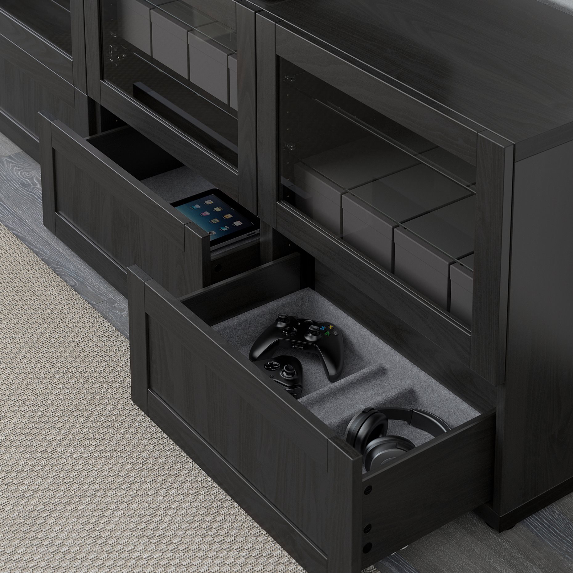 BESTÅ, TV bench with doors and drawers, 180x40x64 cm, 991.942.83