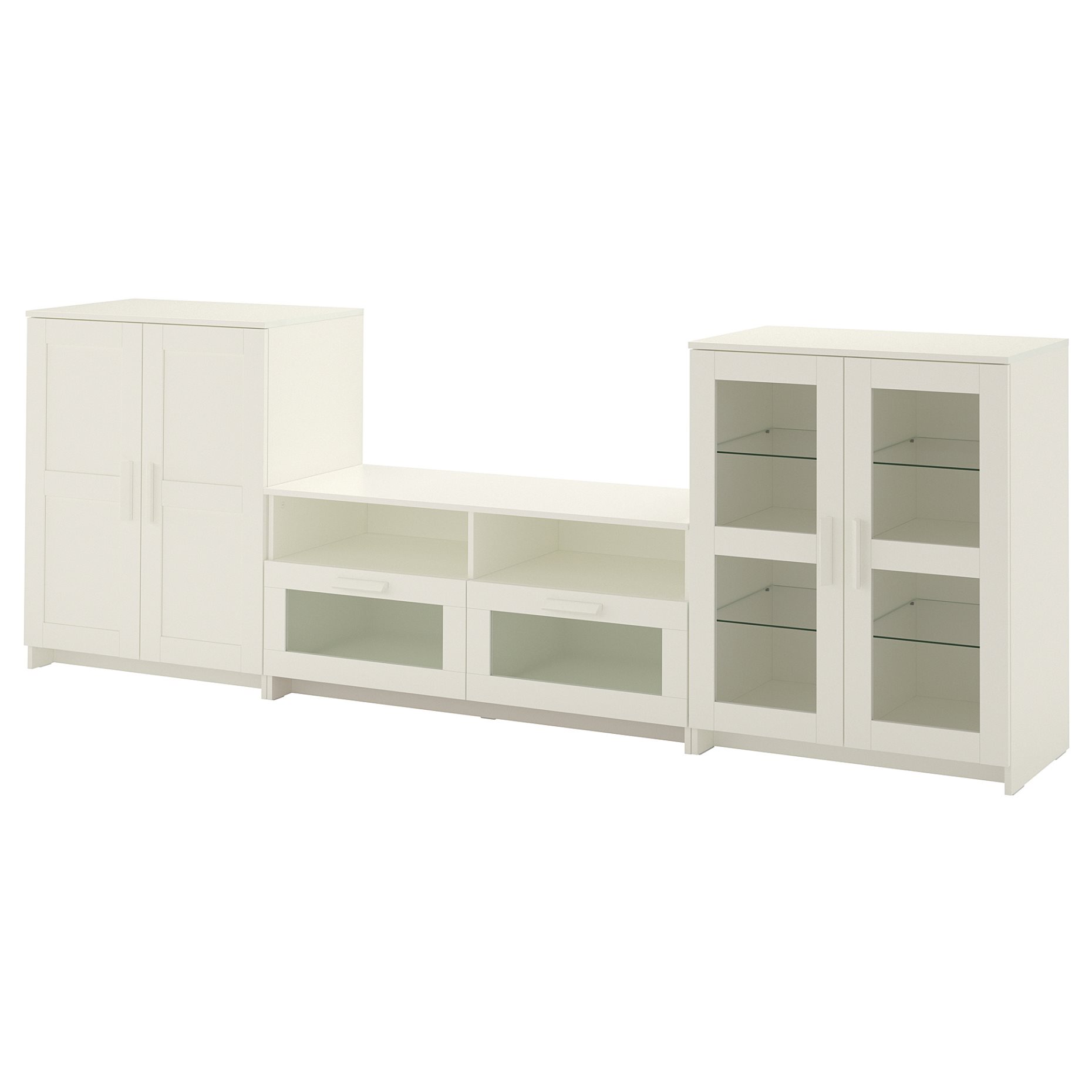 BRIMNES, TV storage combination/glass doors, 992.782.25