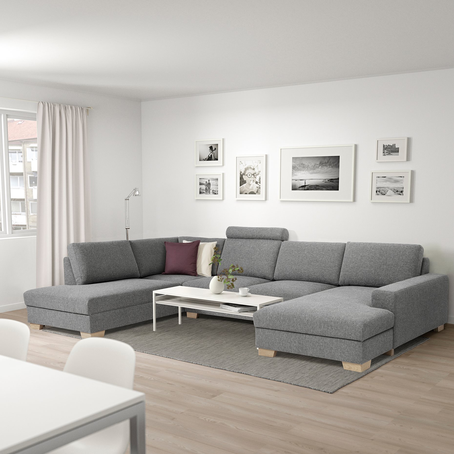 SÖRVALLEN, corner sofa 5-seat with chaise longue/right, 993.147.80