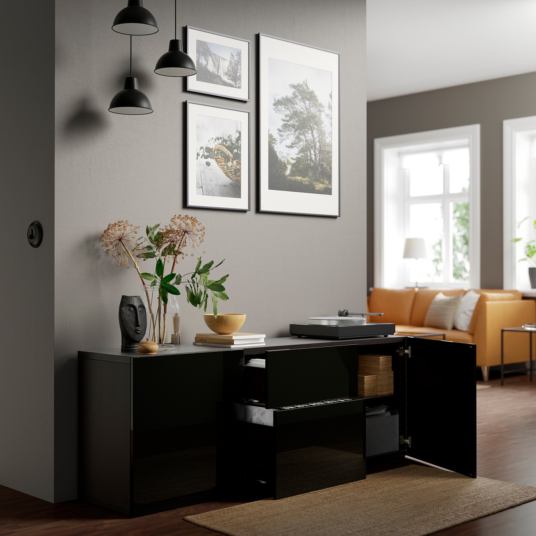 BESTÅ, storage combination with drawers, 180x42x65 cm, 994.126.53
