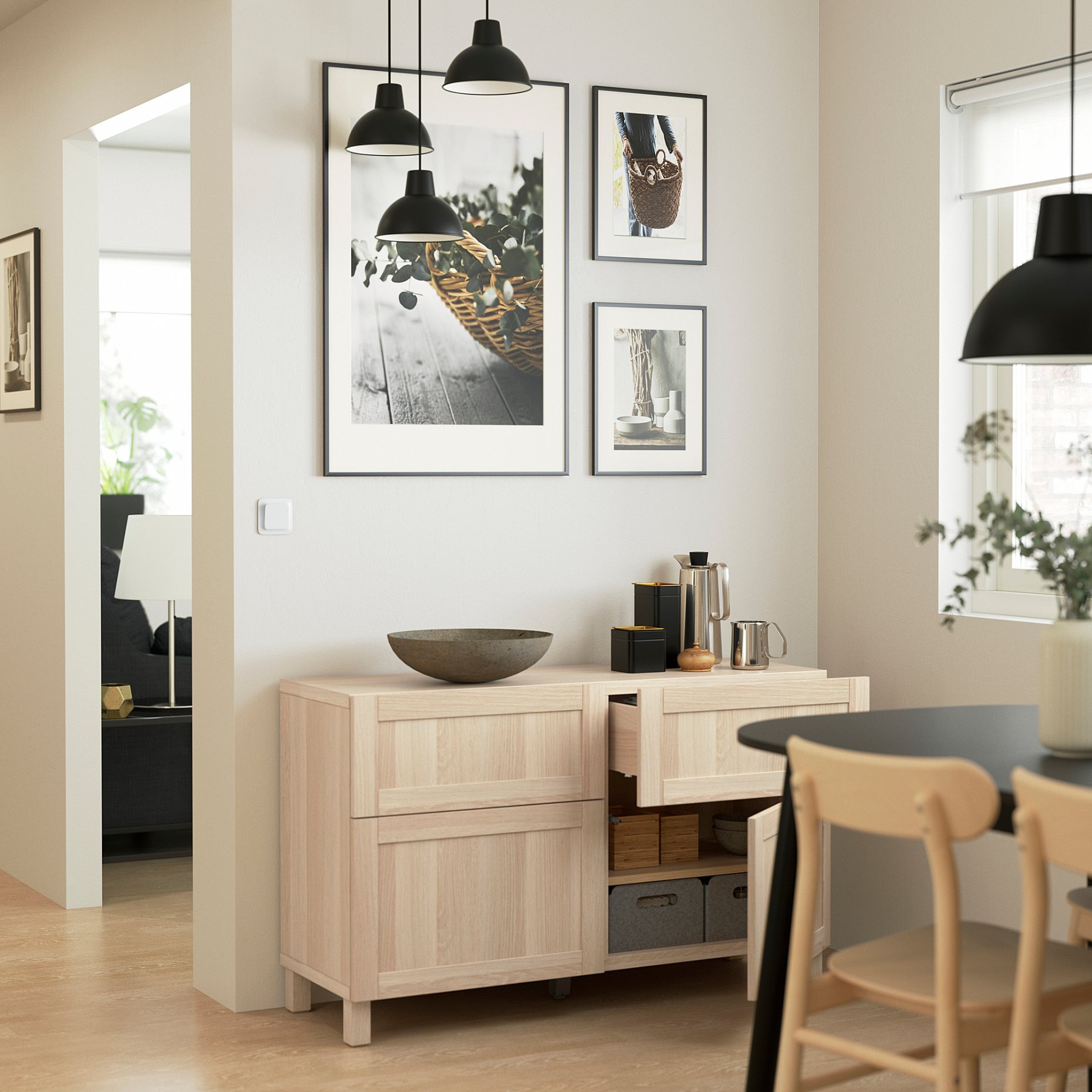 BESTÅ, storage combination with doors/drawers push-open, 120x42x74 cm, 994.215.15