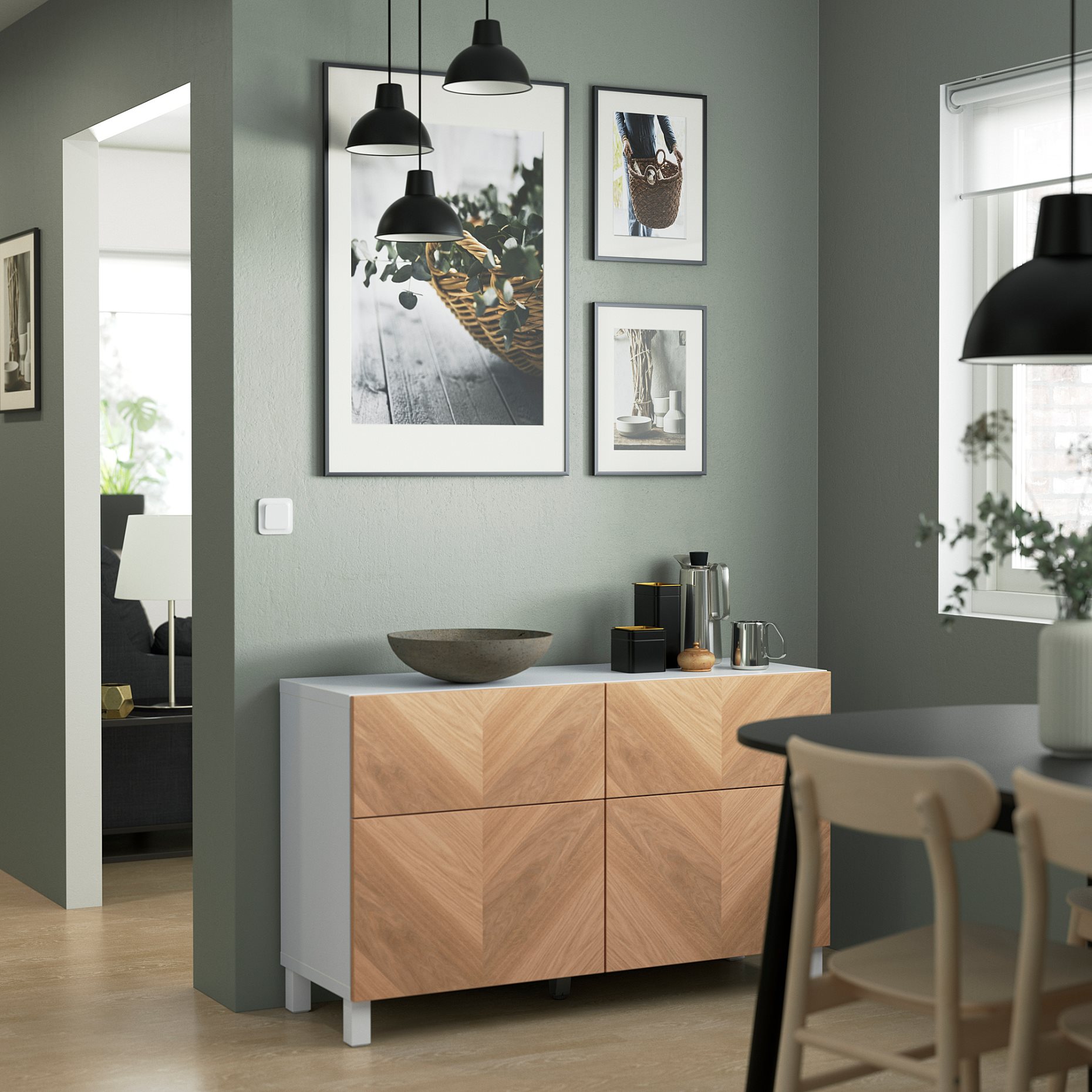BESTÅ, storage combination with doors/drawers push-open, 120x42x74 cm, 994.215.20
